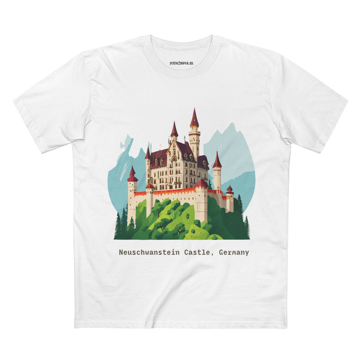 Neuschwanstein Castle Illustration T-Shirt | Germany Travel Souvenir