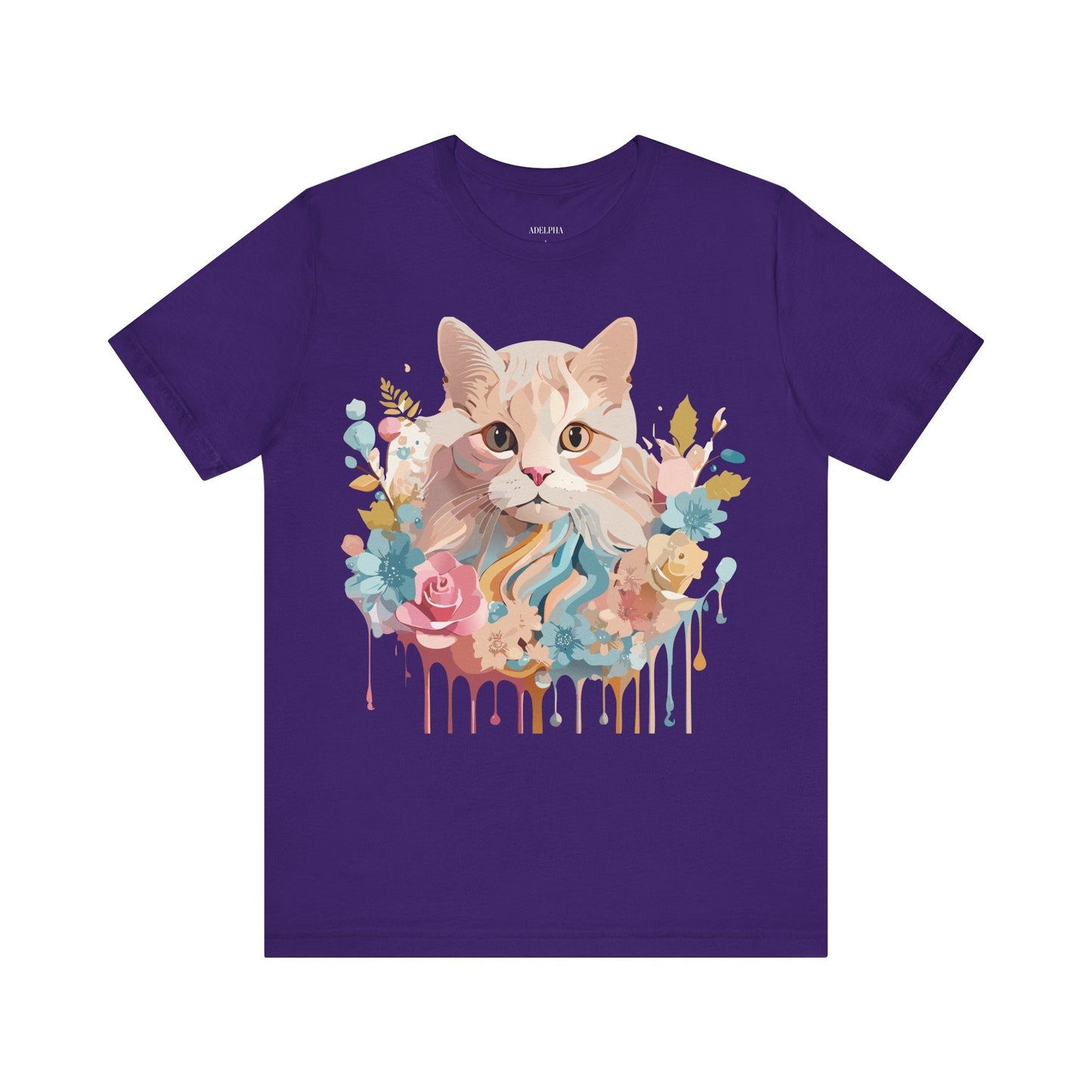 Cat Graphic Tee Unisex Short Sleeve Shirt With Adelpha Vintage Artwork