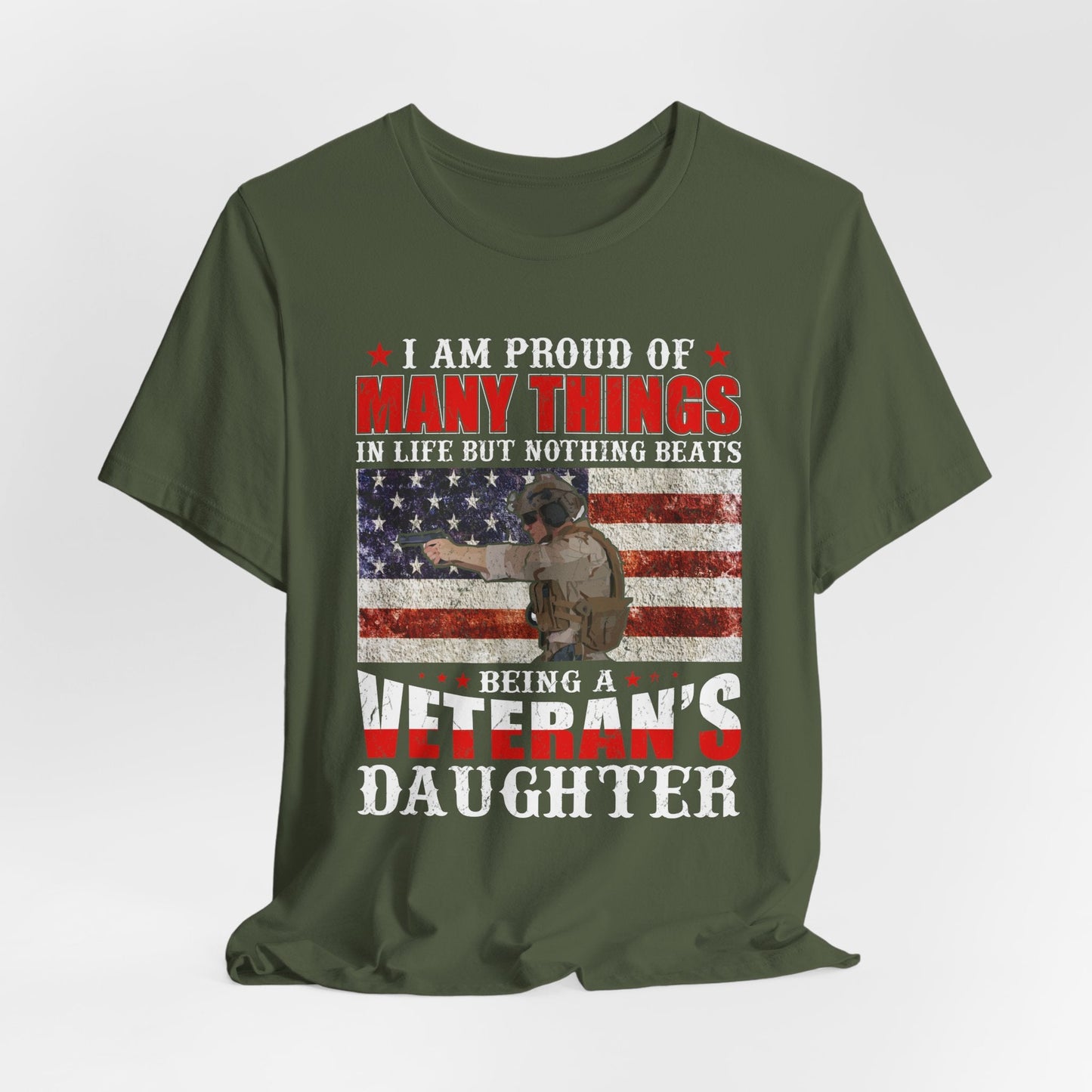 Army Veteran Patriotic Graphic Design Unisex Cotton T-Shirt v28