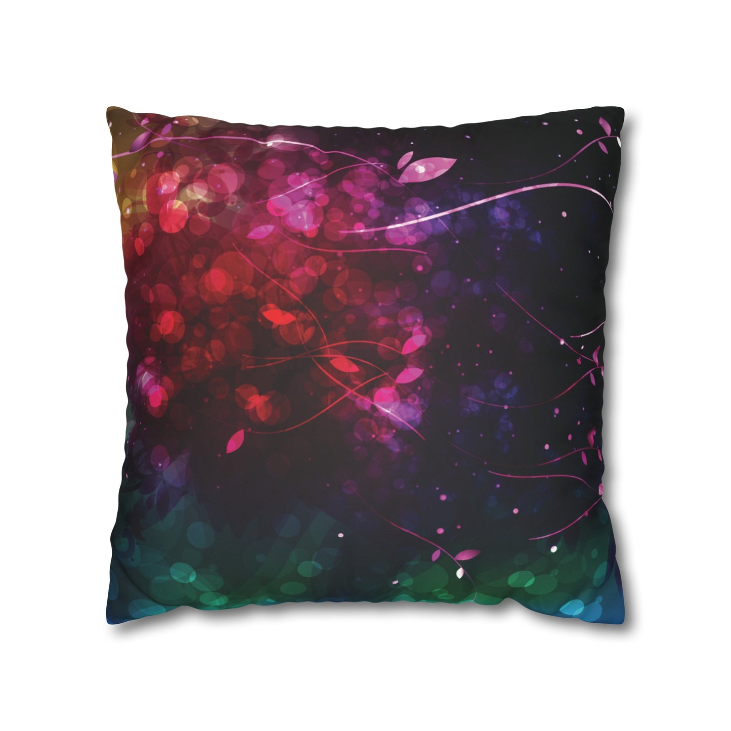 Faux Suede Pillowcase with Abstract print