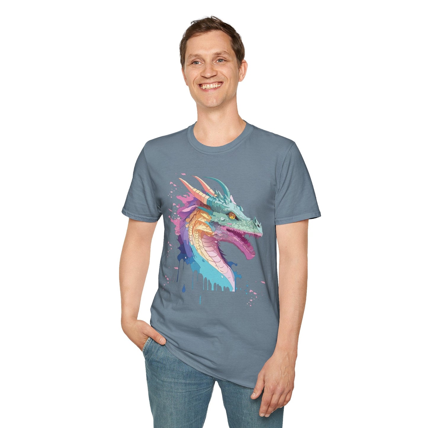 Dragon Graphic T Shirt Unisex Animal Shirt Cotton Softstyle Tee For Everyday Comfort