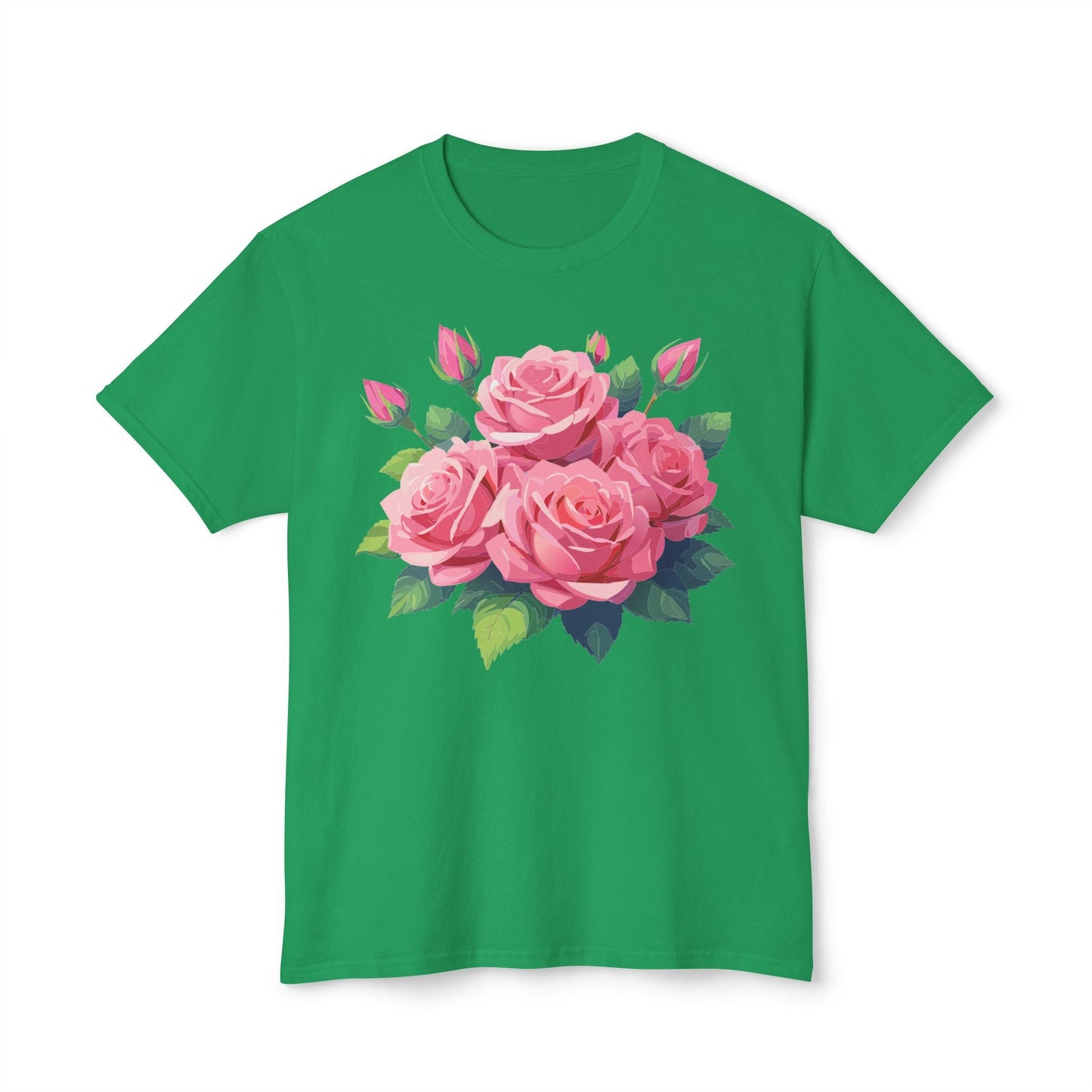 Unisex Floral T Shirt With Vintage Flowers Art Print Cotton Tee USA Made Premium Comfort