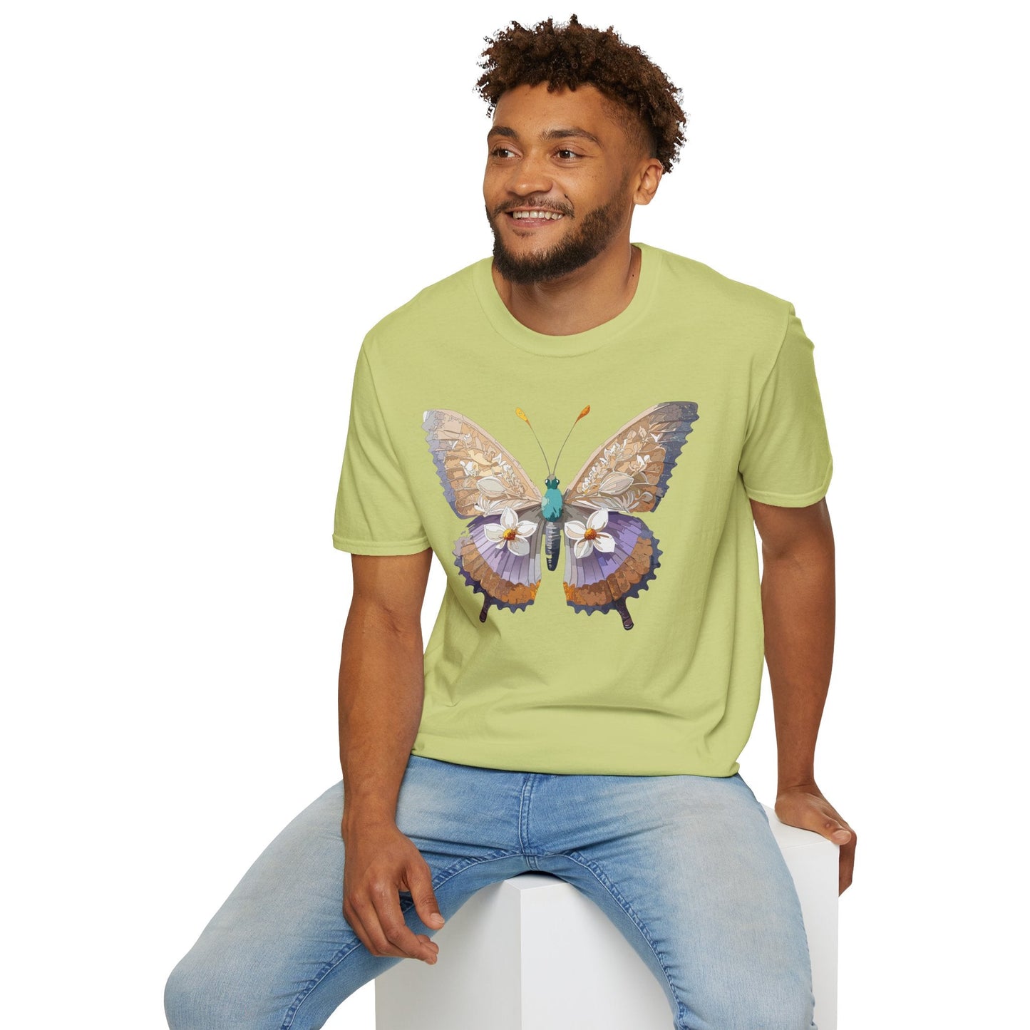 Butterfly Shirt Unisex T Shirt With Monarch Design Softstyle Gildan 64000 100 Percent Cotton Tee