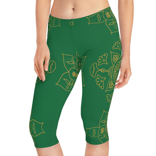 Capri-Leggings mit traditionellem Print