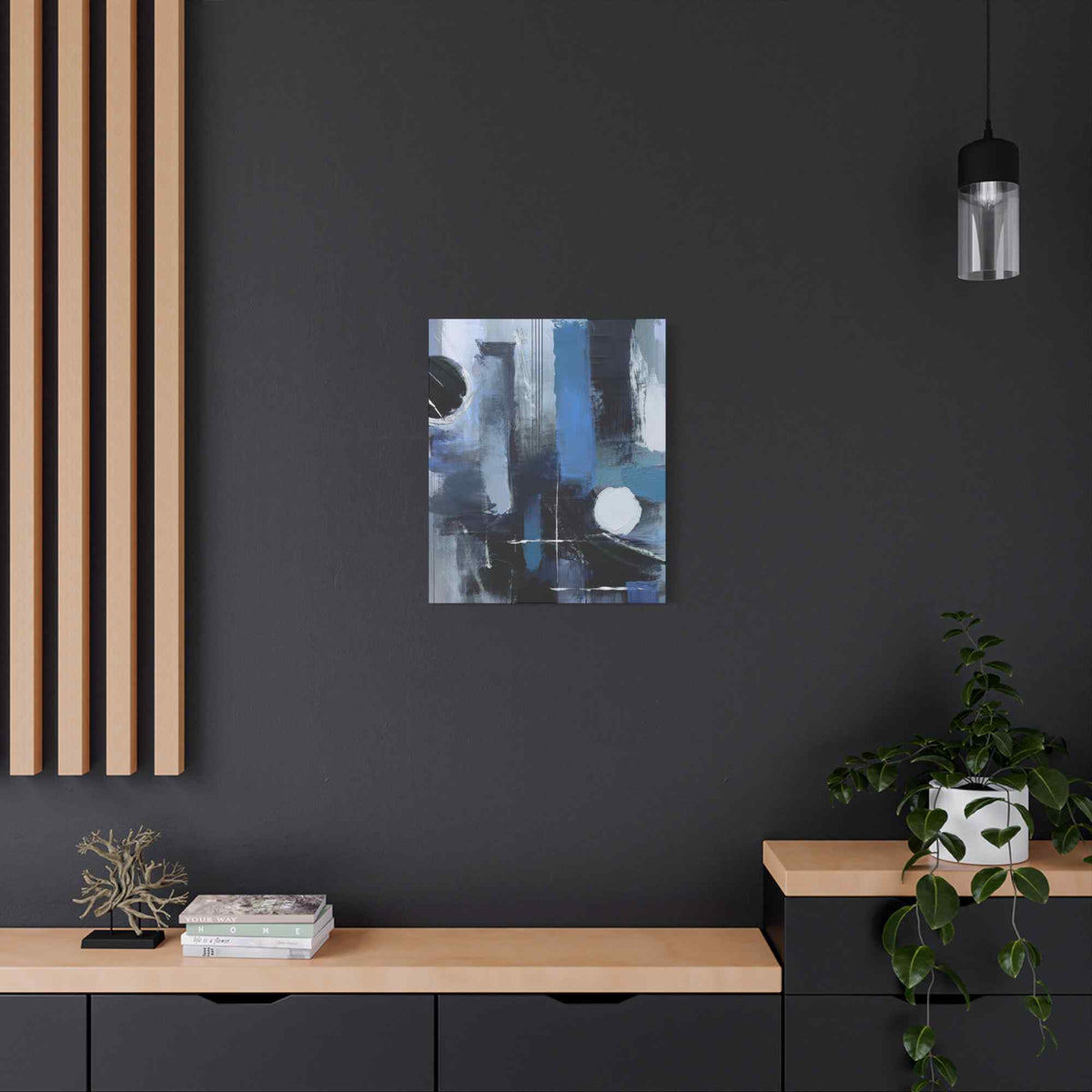 Blue Abstract Painting Print Canvas 20x24,20x30,24x30, 24x32,24x36,30x40, 32x48,36x48,40x60 Pine-Wood Inner Frame ABS-25