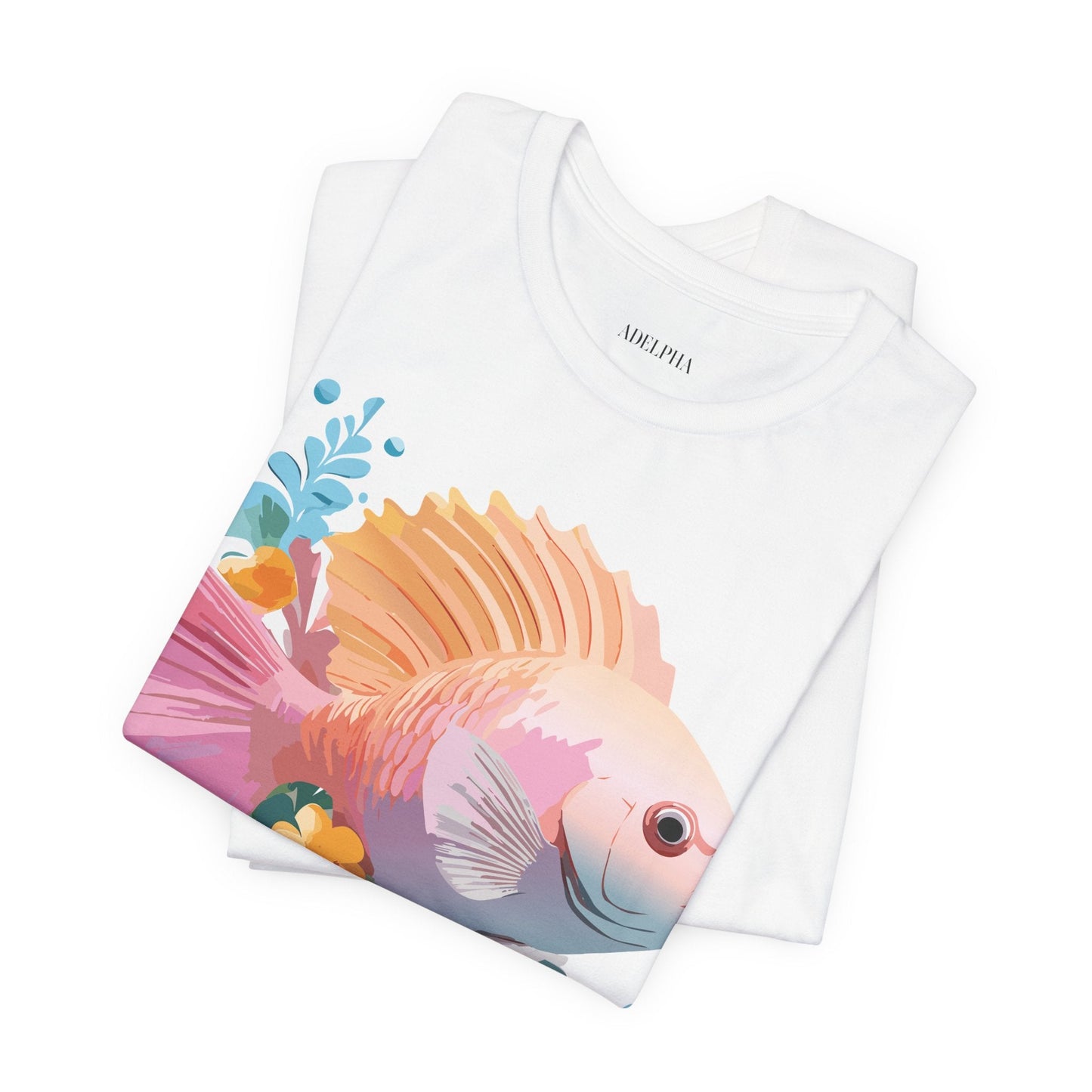 Adelpha Fish Shirt Unisex Graphic Tee With Vintage Inspired Artwork Short Sleeve