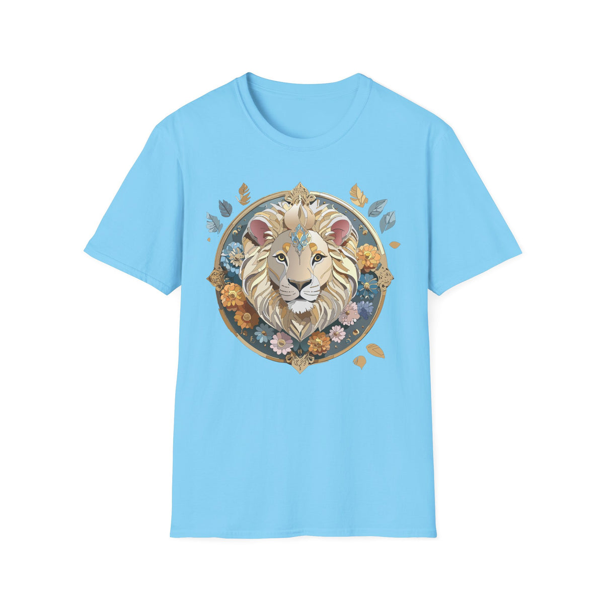 Floral Regal Lion T-Shirt | Boho Mandala Lion Tee