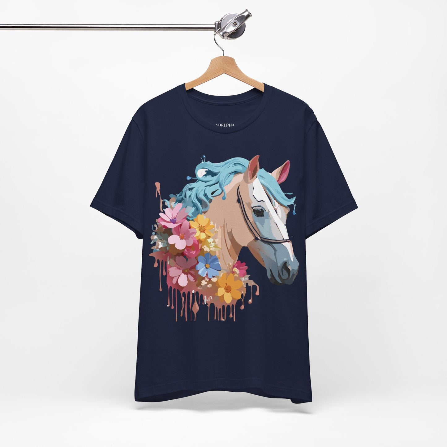 Unisex Horse Graphic Tee From Adelpha Vintage Inspired Art Shirt Short Sleeve Jersey