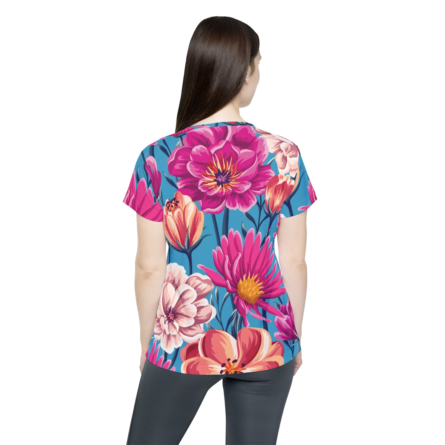 Poly Jersey Tee Shirt with floral prints