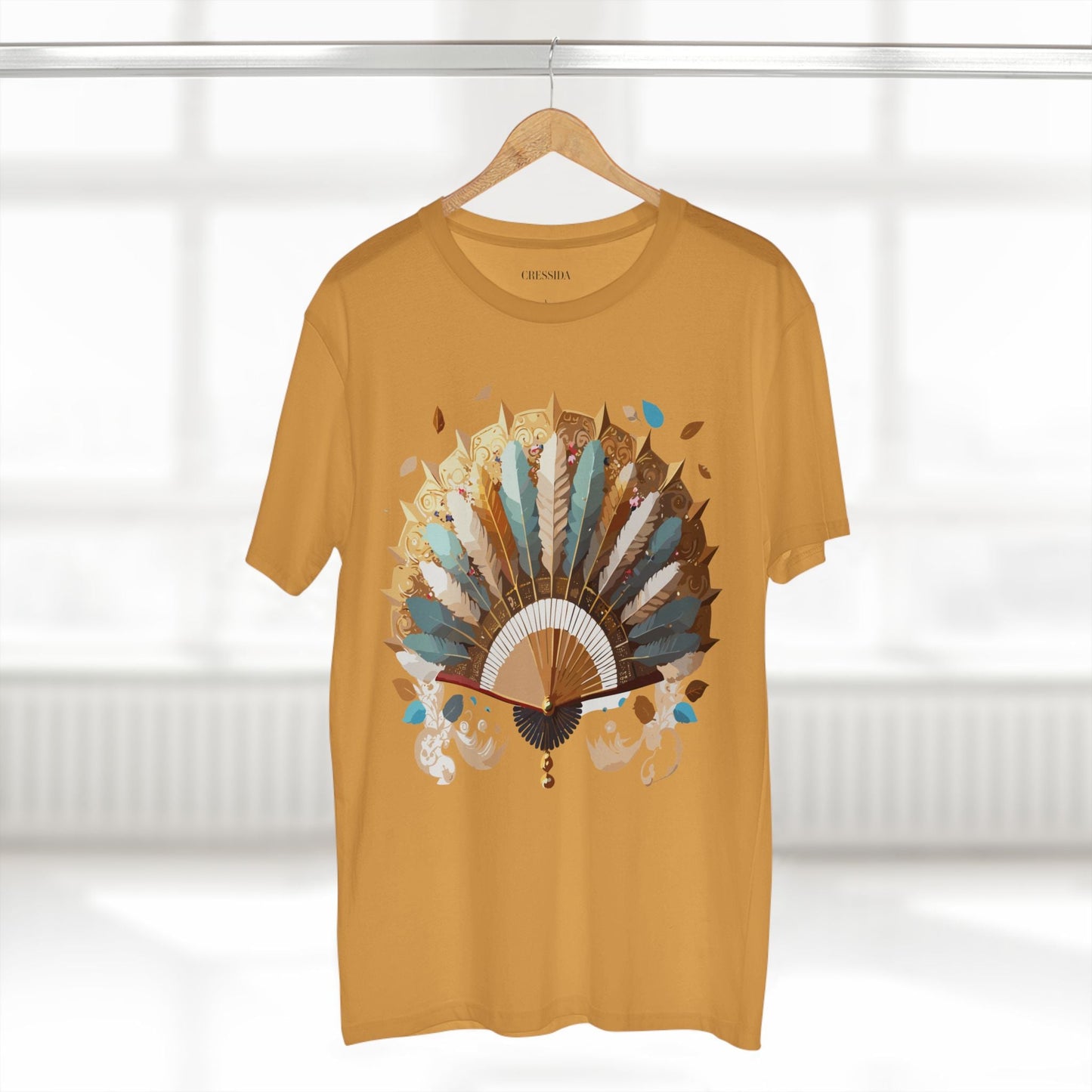 Antique Fan Graphic Design T-Shirt Unisex 100 Cotton Floral Carnival Artwork Tee 7