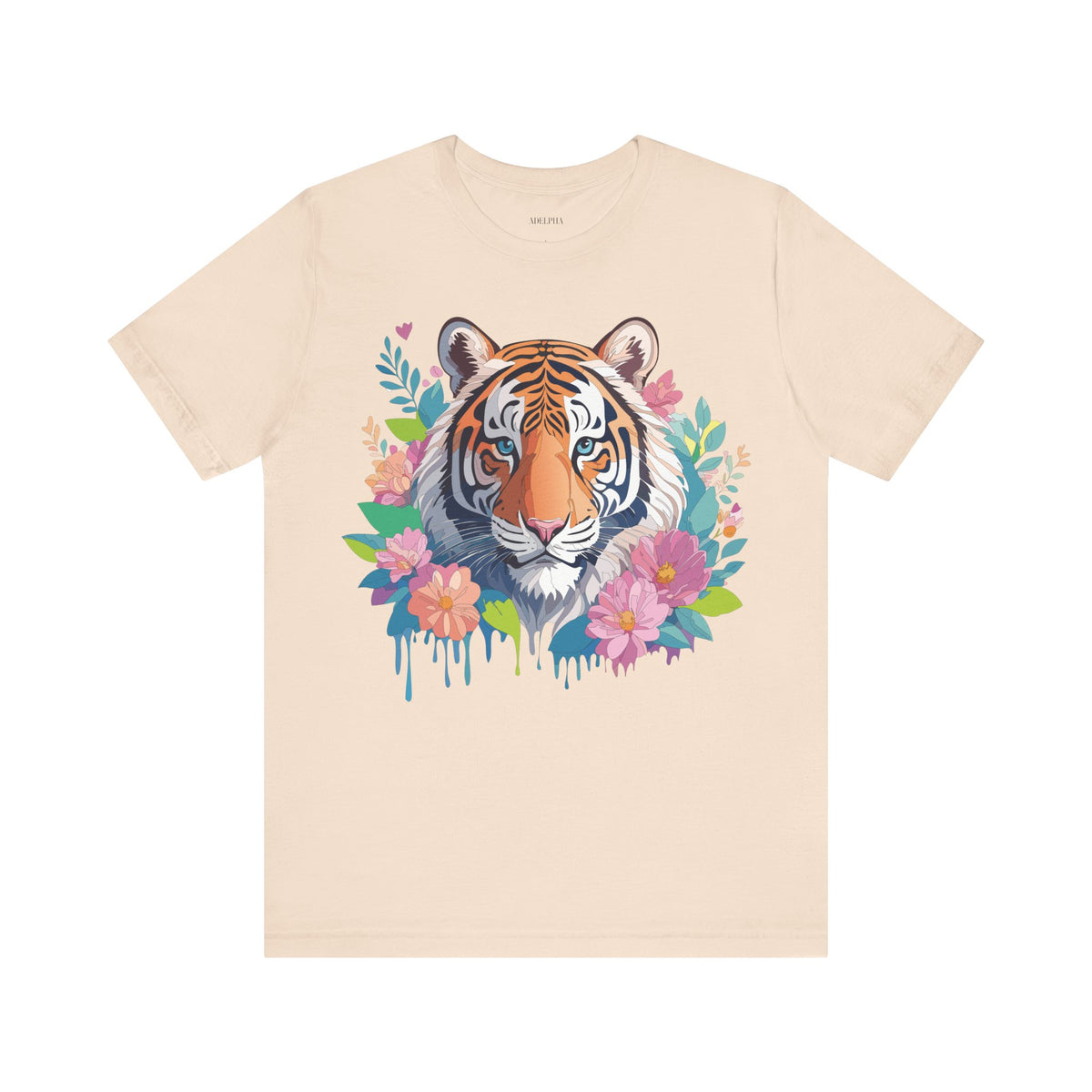 Tiger Graphic Unisex Cotton Bella+Canvas Tee with Art Animal Design e72