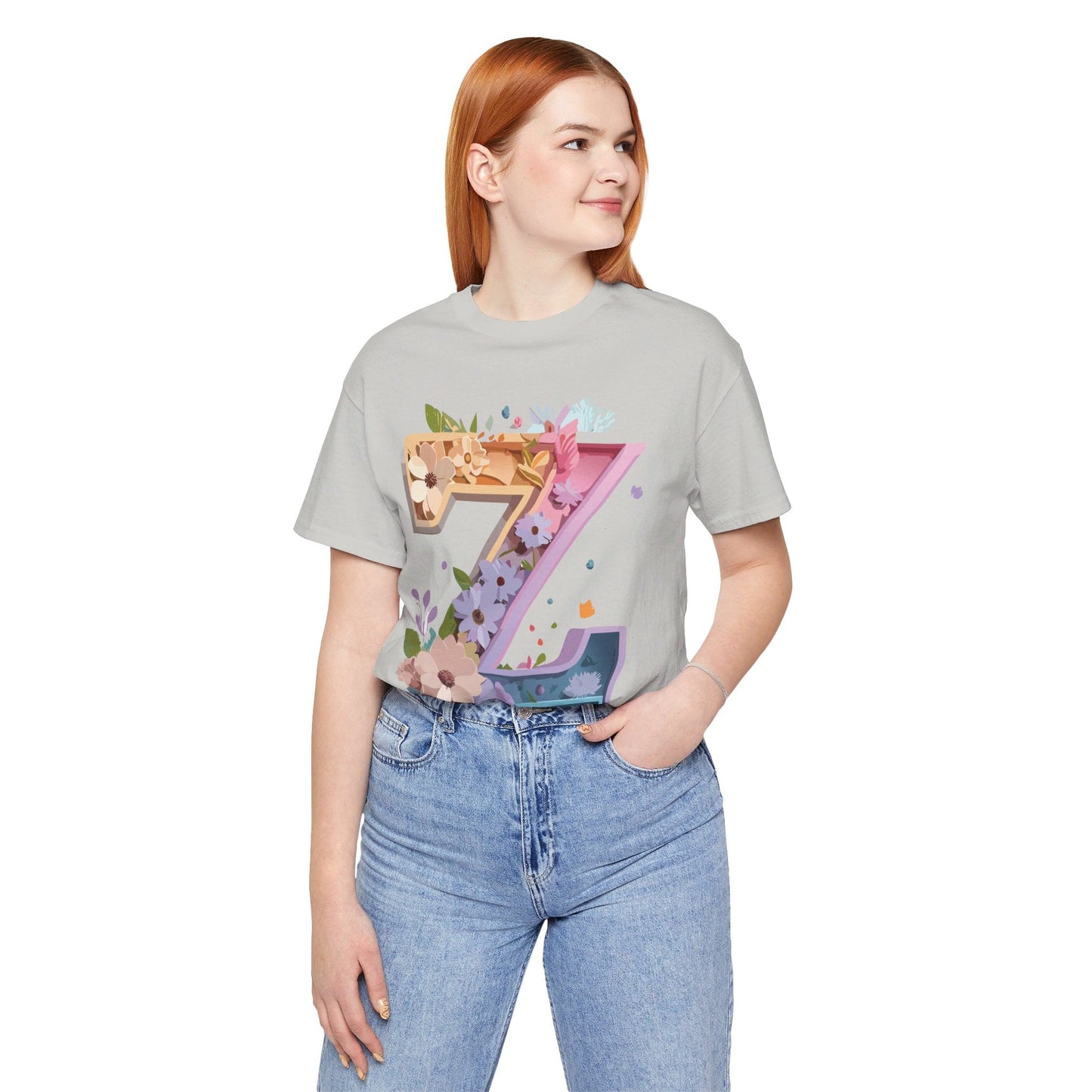 Letter Z Shirt Unisex Graphic Tee By Adelpha Vintage Inspired Jersey Short Sleeve