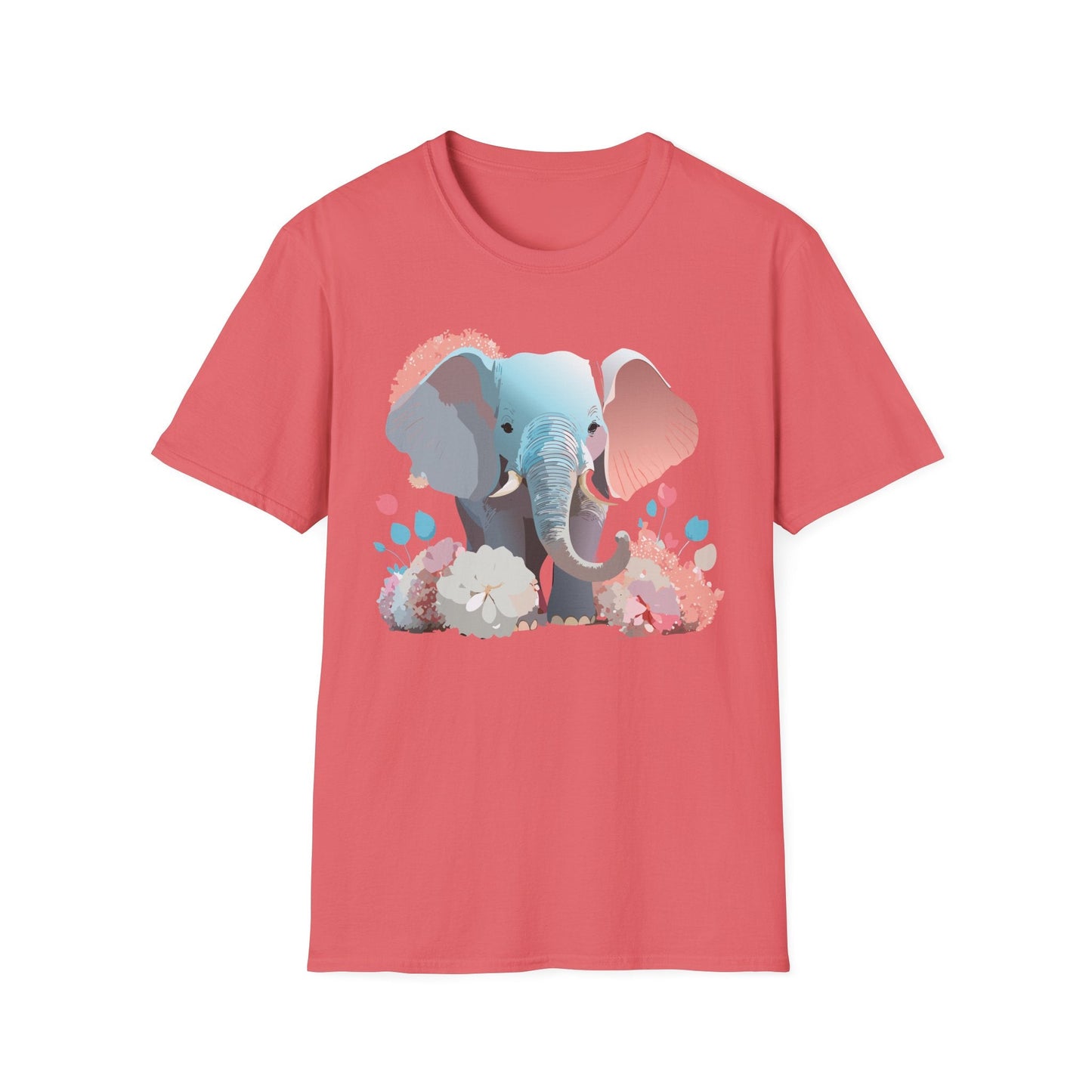Elephant T Shirt Unisex Softstyle Graphic Tee With Elephant Animation Animal Print