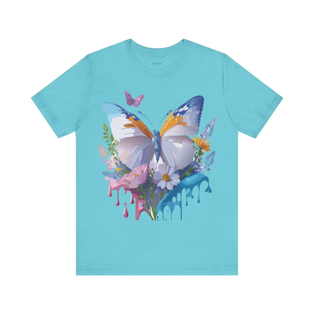 Butterfly Graphic Unisex Cotton Bella+Canvas Tee with Art Design n101