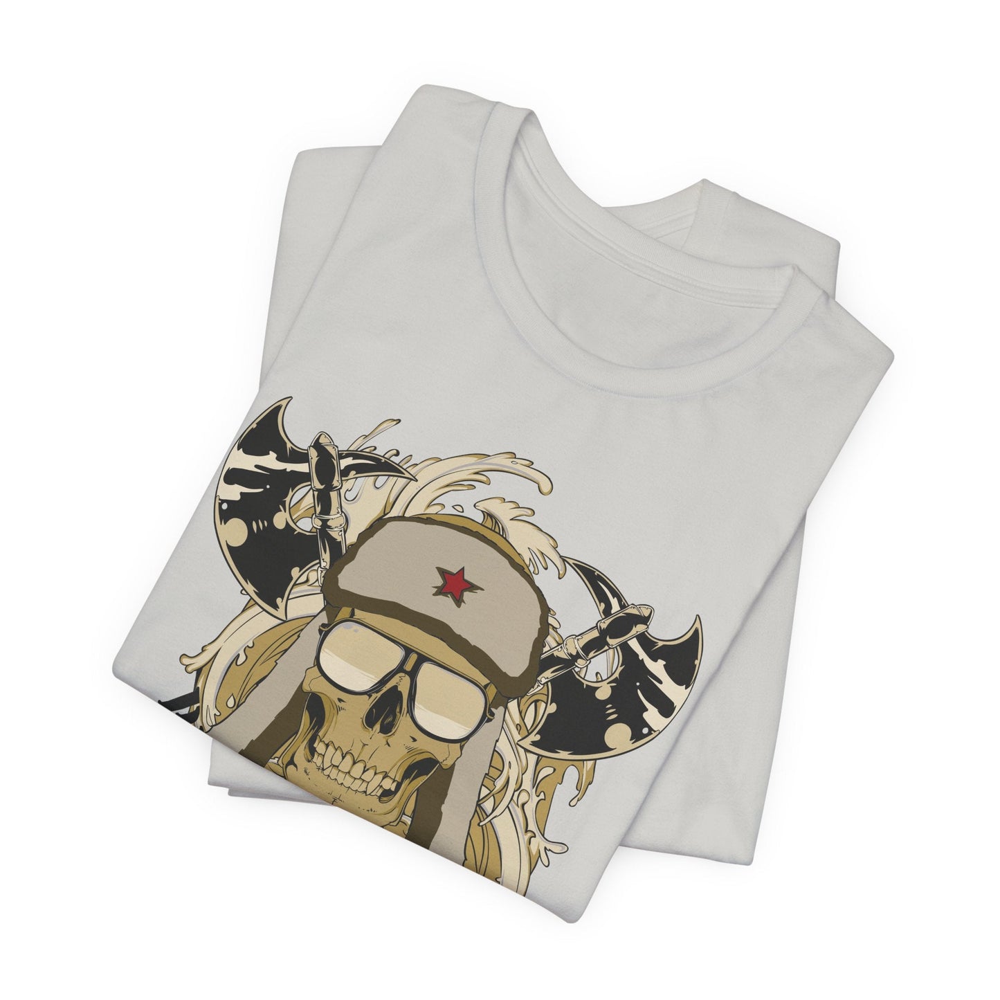 Viking Skull Graphic with Horned Helmet T-Shirt Captain Design Tee Art-41