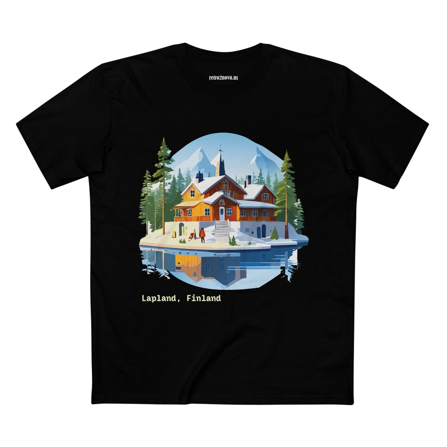 Lapland Travel Shirt Unisex Premium Cotton Tee With Original Art Design Retro2Nova