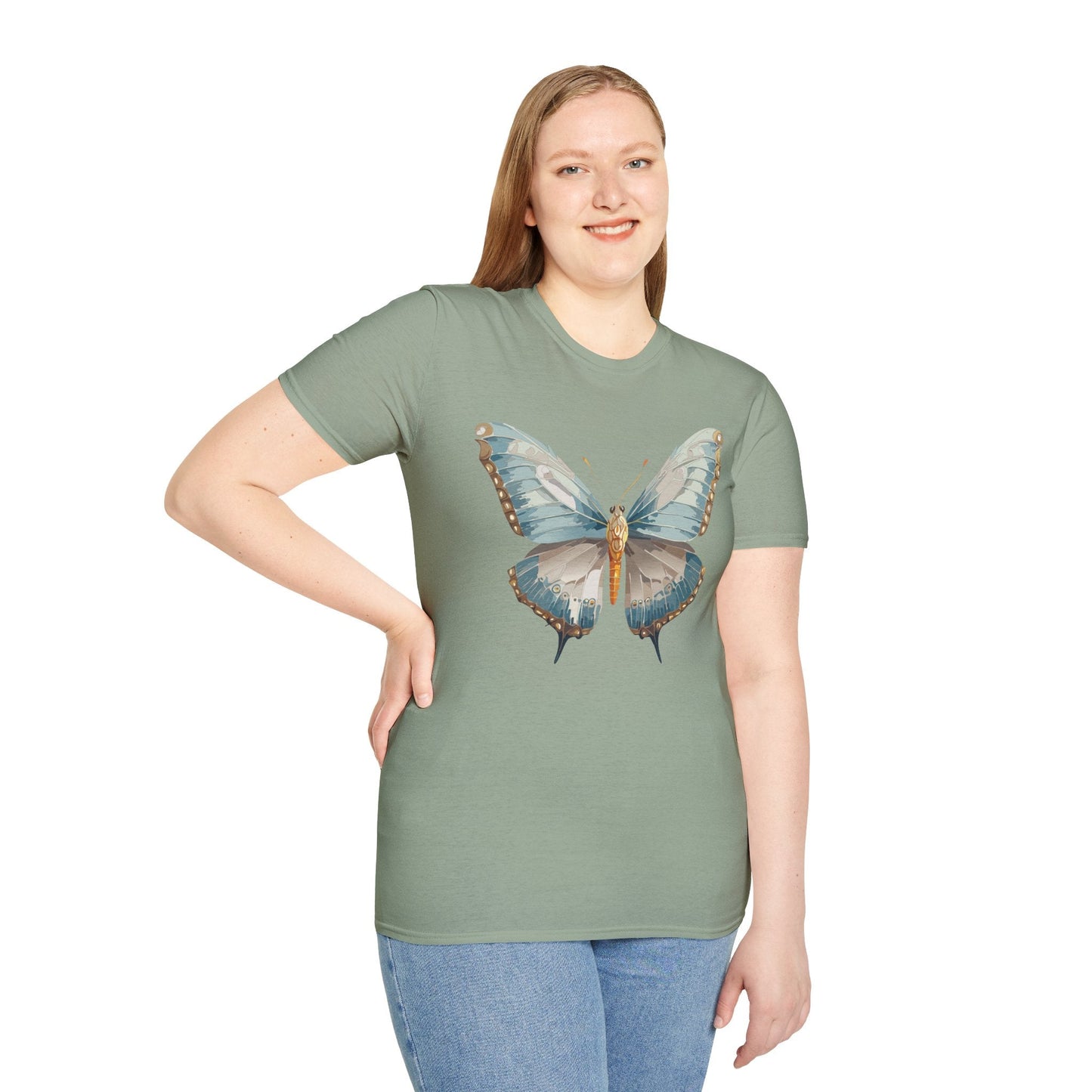 Butterfly Emblem Shirt Unisex T Shirt Gildan Softstyle 64000 Monarch Print Cotton Tee Everyday