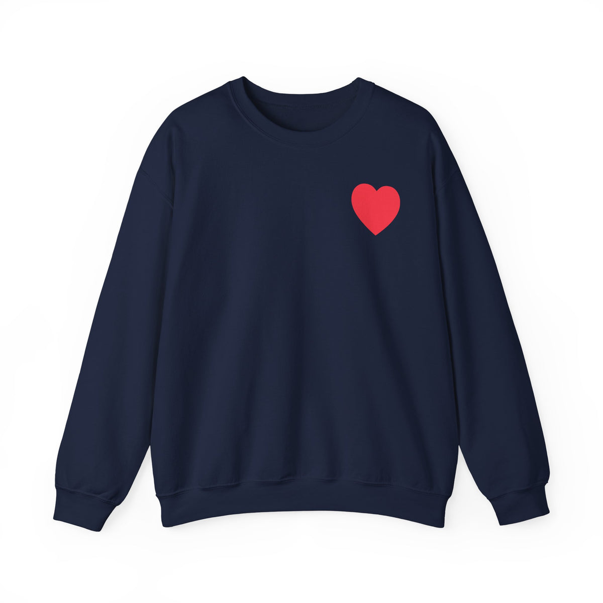 Small Red Heart Graphic Valentine's Day Sweatshirt Unisex 50/50 Cotton-Poly Sweatshirt w79
