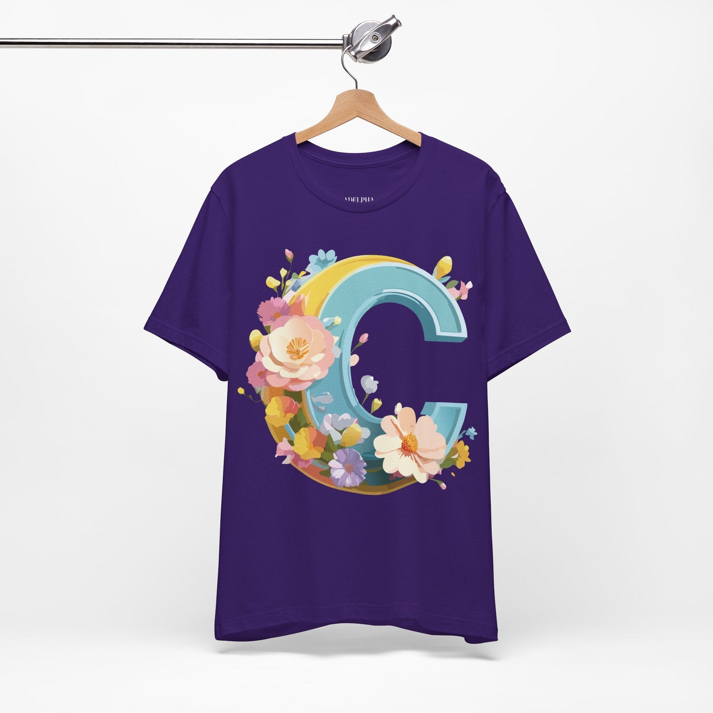 Adelpha Letter C Shirt Graphic Tee Unisex Short Sleeve Art Design Vintage Inspired Casual Wear