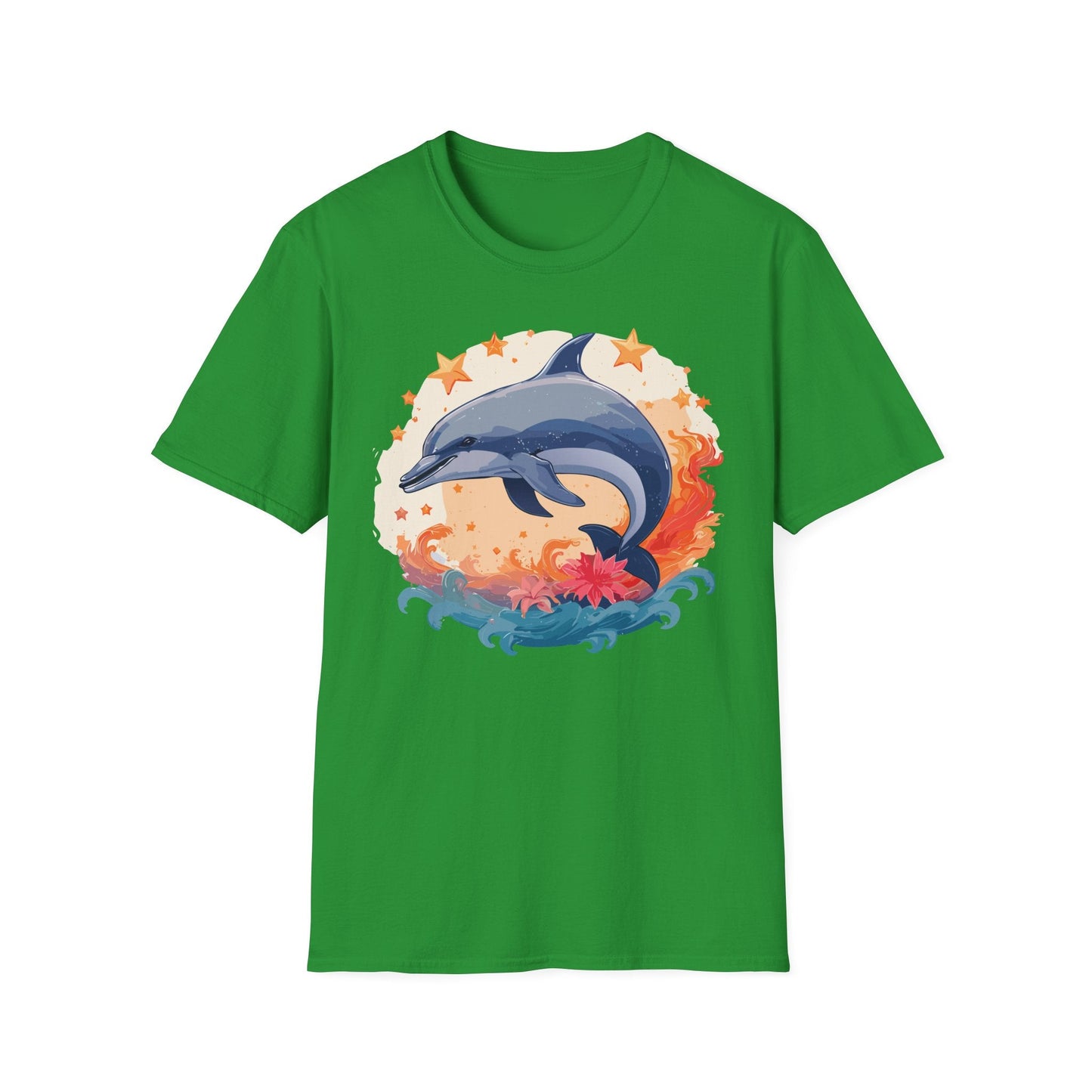 Dolphin Shirt Unisex Tee Gildan Softstyle 64000 100 Percent Ring Spun Cotton Comfort Wear