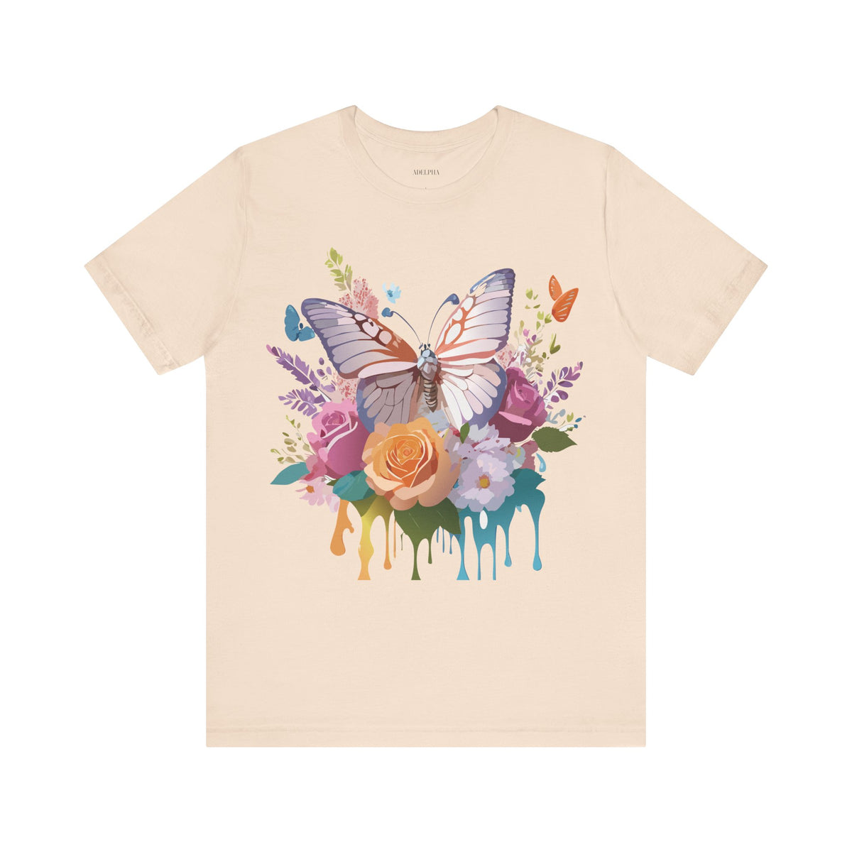 Butterfly Graphic Unisex Cotton Bella+Canvas Tee with Art Design n03