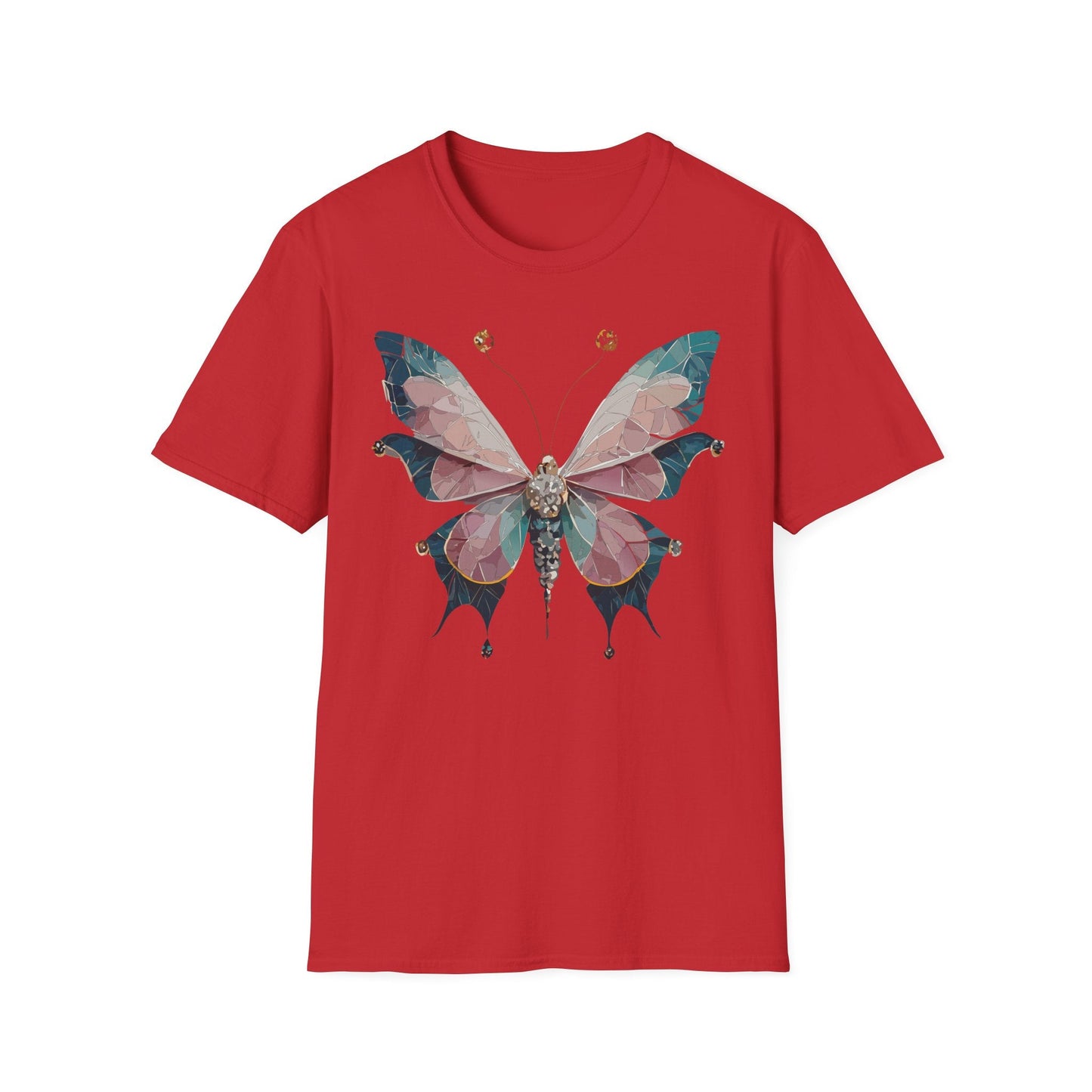 Butterfly Shirt Unisex T Shirt Monarch Print Gildan Softstyle 64000 100 Percent Ring Spun Cotton