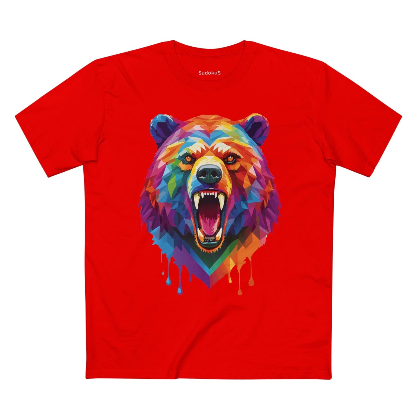 Bear Graphic Unisex 100 Cotton Staple Tee with Animal Design Artwork 14