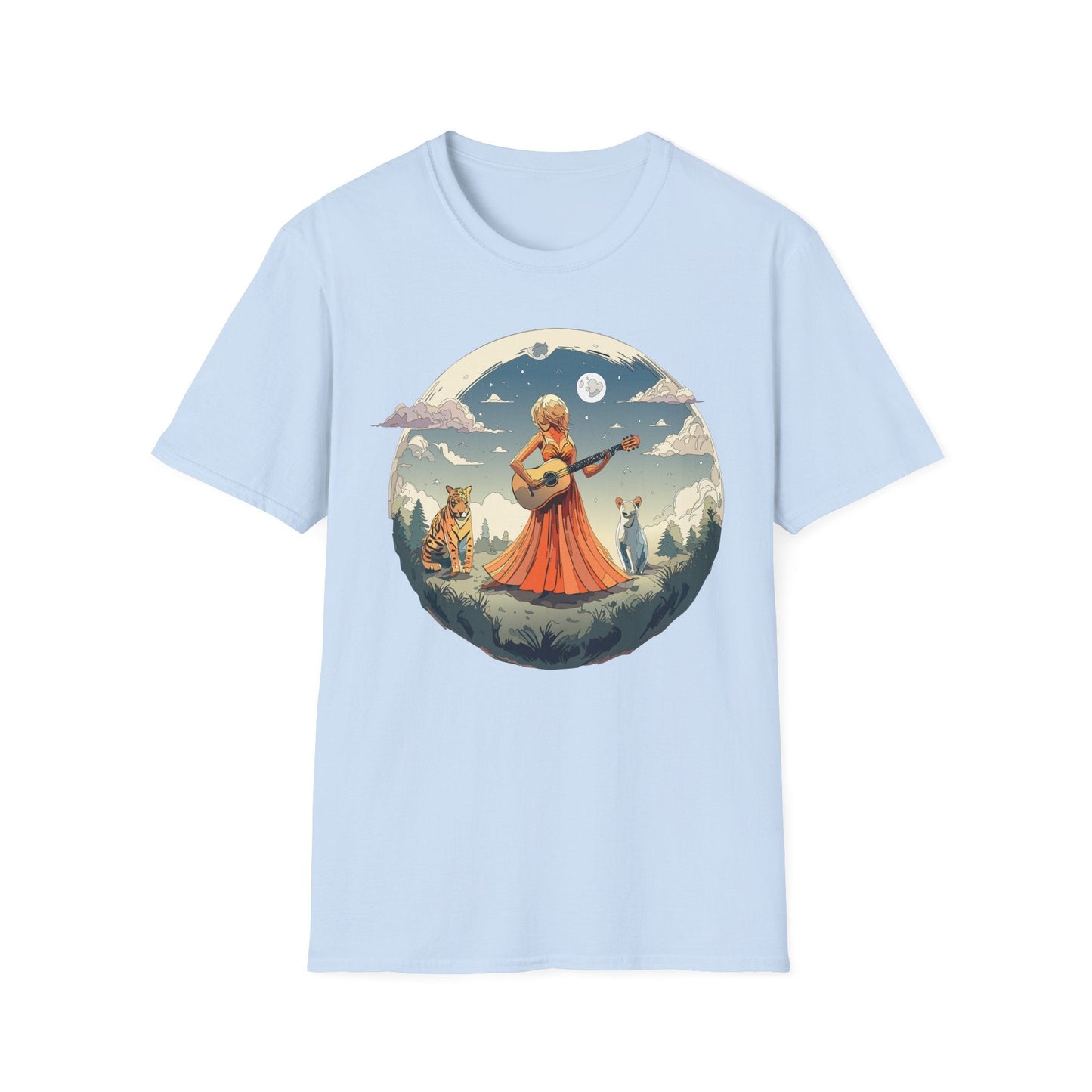 Womens Graphic T Shirt Art Design Tee Ladies Unisex Softstyle Cotton Tee Gildan 64000 Comfort