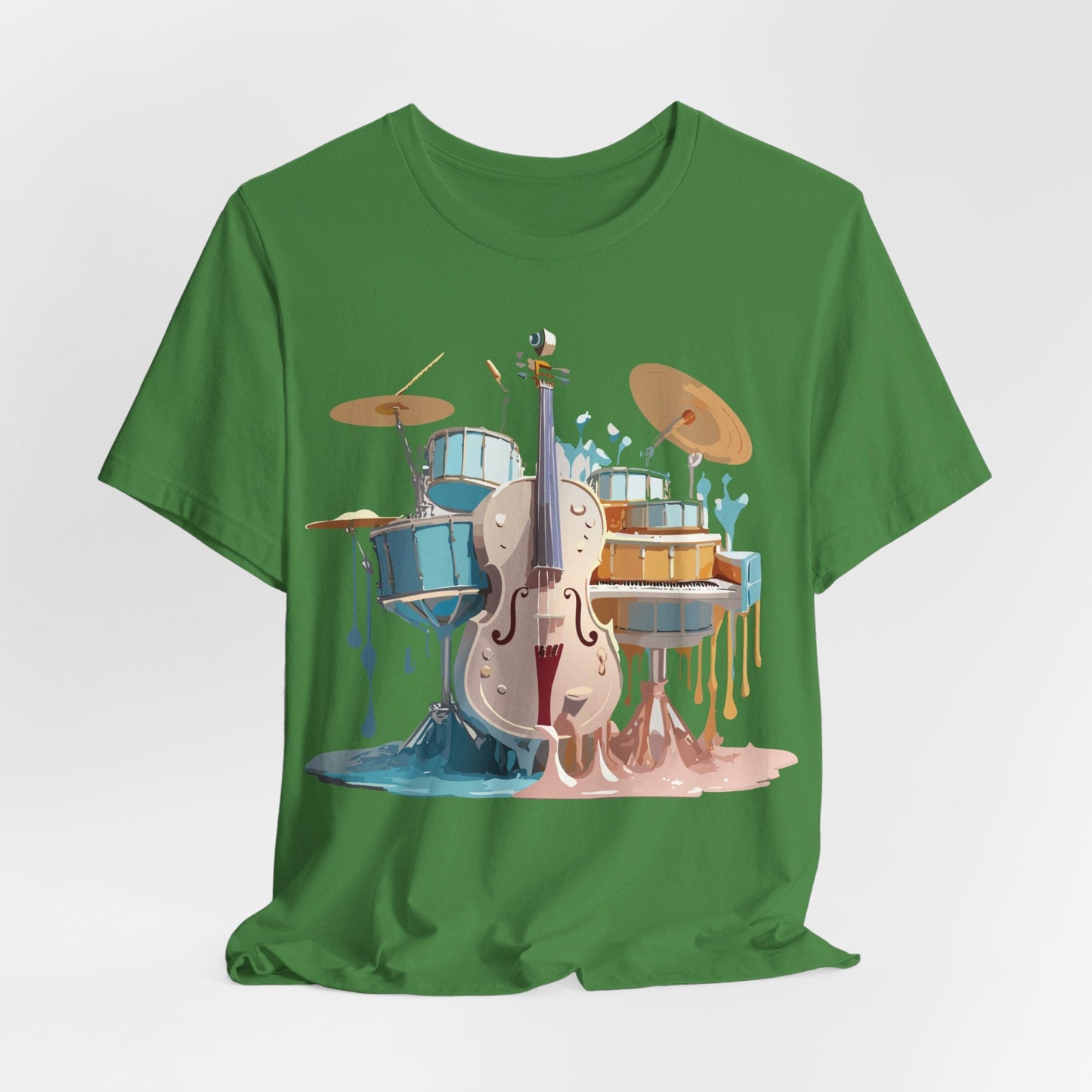 Music Graphic Unisex 100 Cotton Vintage Art with Musical Elements Tee 84