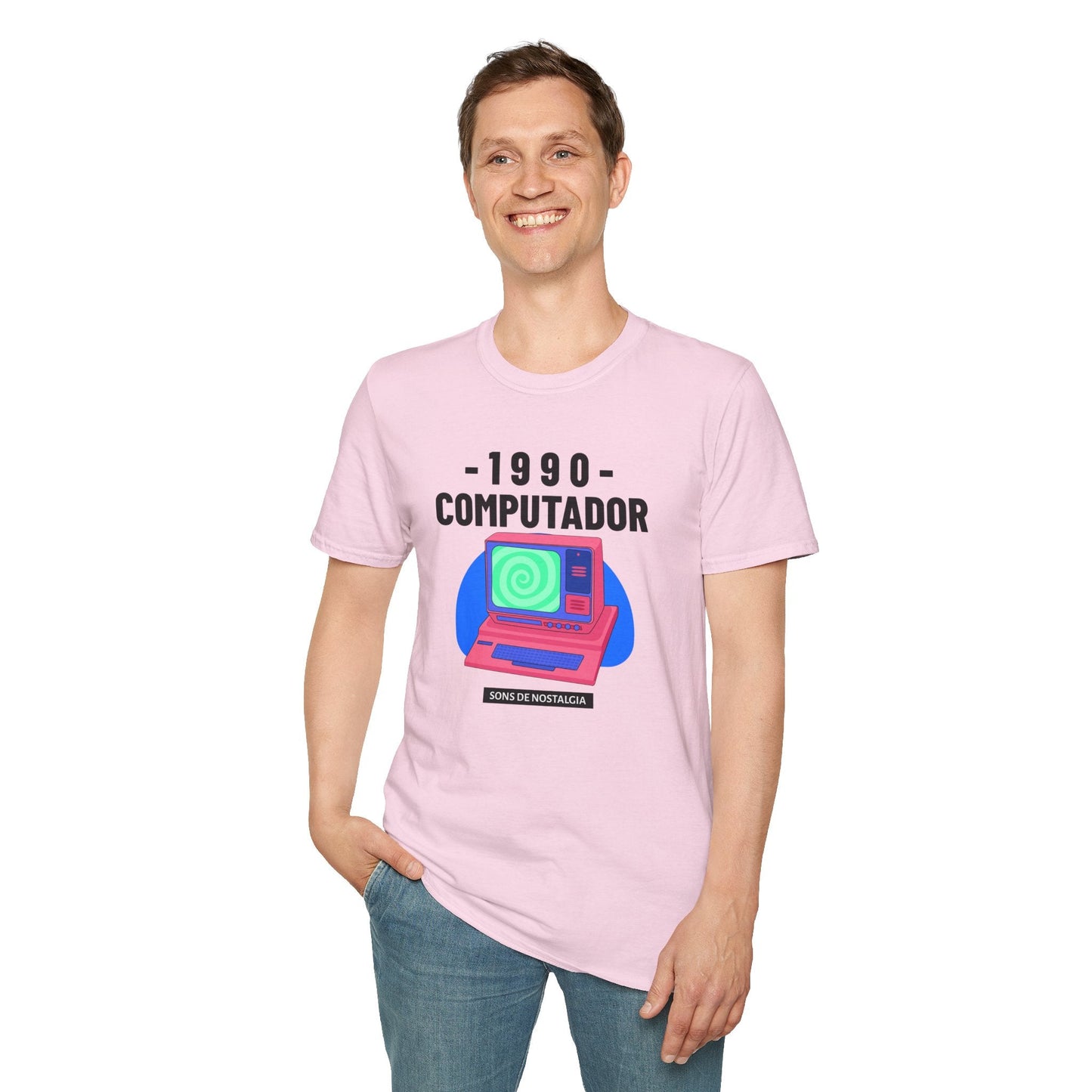 1990 Computador Retro T-Shirt Unisex Cotton Vintage Computer Graphic Tee