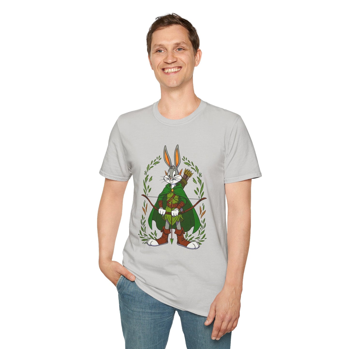 Bugs Bunny T Shirt Cartoon Art Tee Unisex Gildan Softstyle 64000 100 Percent Ring Spun Cotton