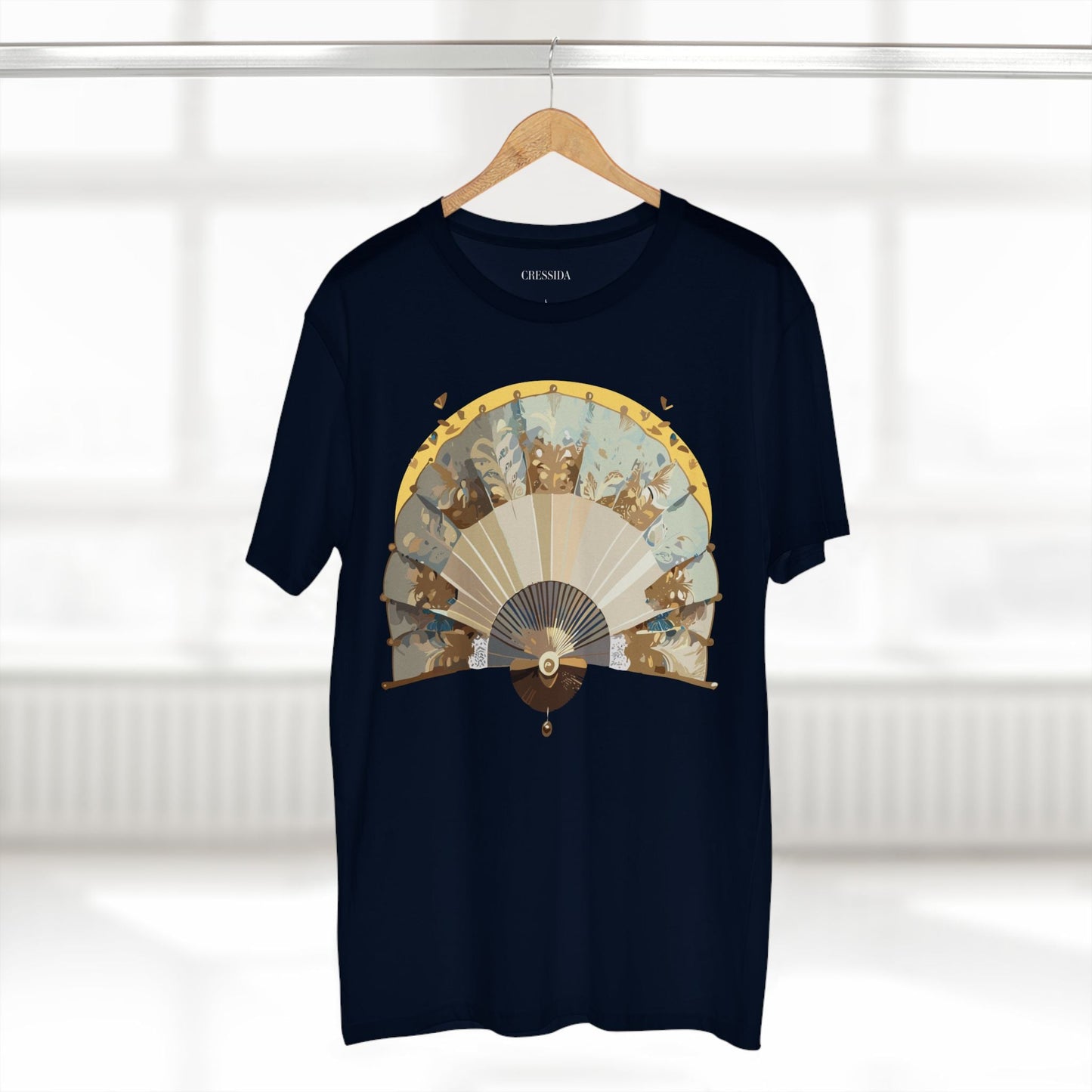 Antique Fan Graphic Design T-Shirt Unisex 100 Cotton Floral Carnival Artwork Tee 26