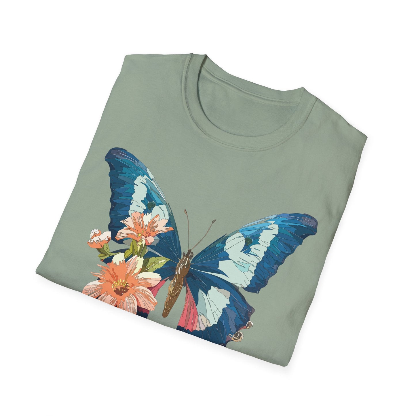 Butterfly Themed Unisex T Shirt Monarch Design Softstyle 64000 100 Cotton Tee For Everyday Comfort