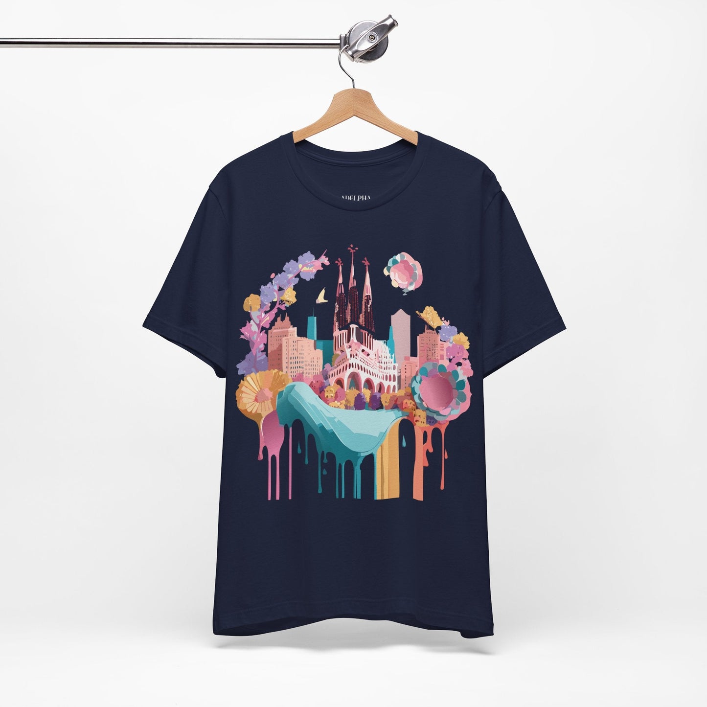 Tourist Shirt Barcelona Graphic Tee Unisex Vintage Style Adelpha Artwork Art Design Tee