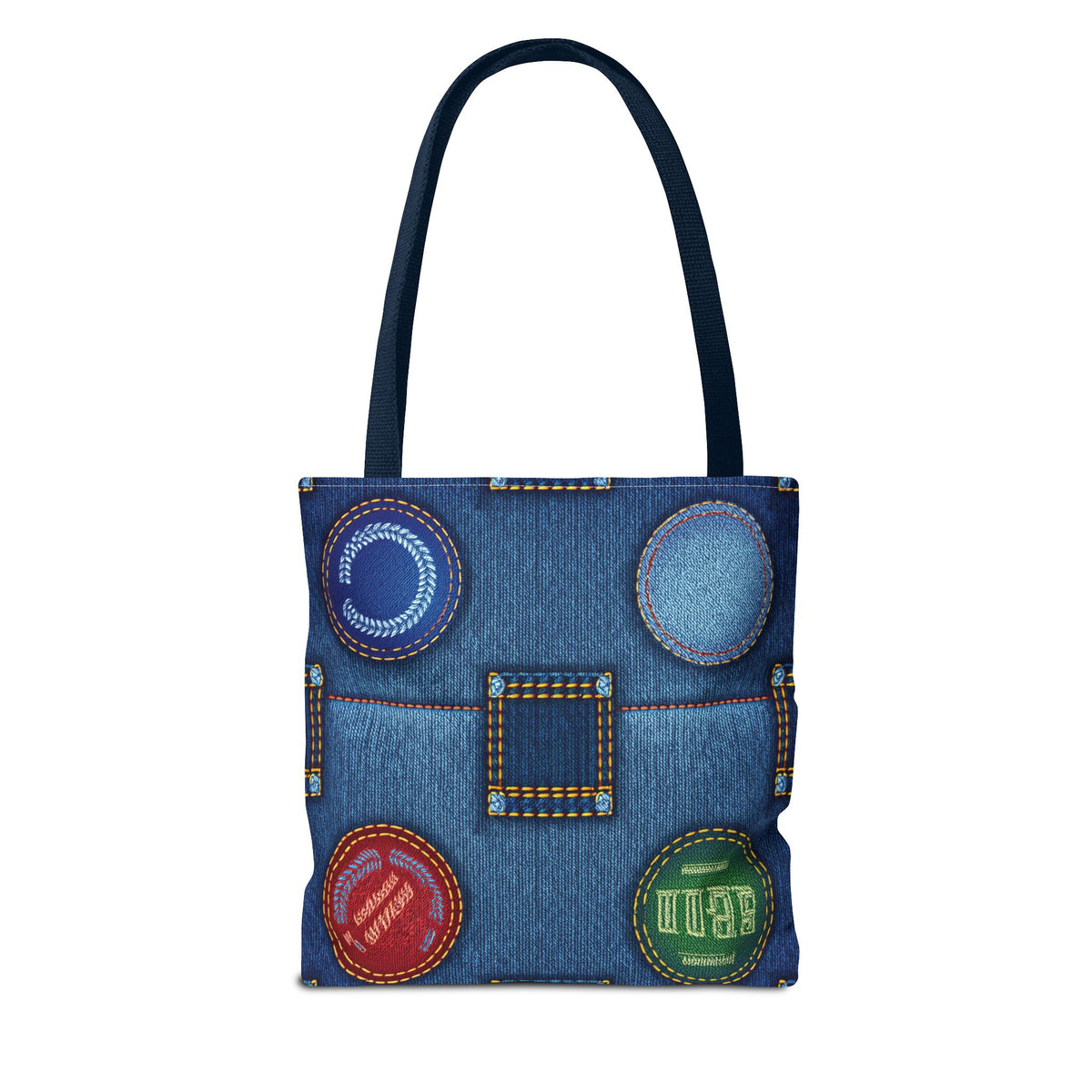 Denim Fabric Imitation Print Unisex Canvas Bag Poly Spun 3 Sizes Tote Bag 141