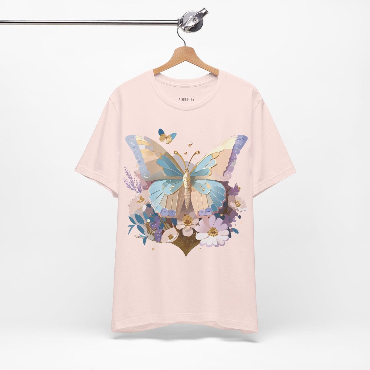 Butterfly Graphic Unisex Cotton Bella+Canvas Tee with Art Design n05