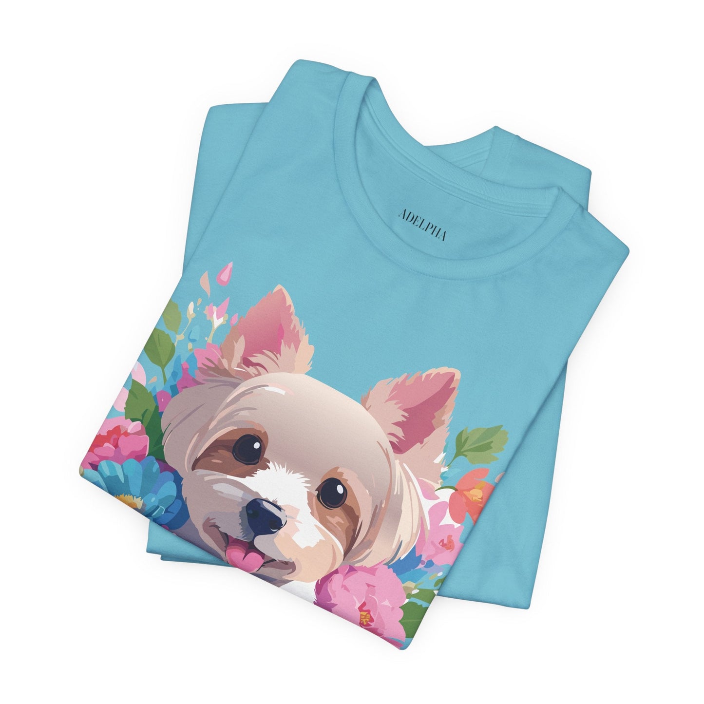 Unisex Graphic T Shirt With Original Adelpha Artwork Vintage Inspired Dog Design