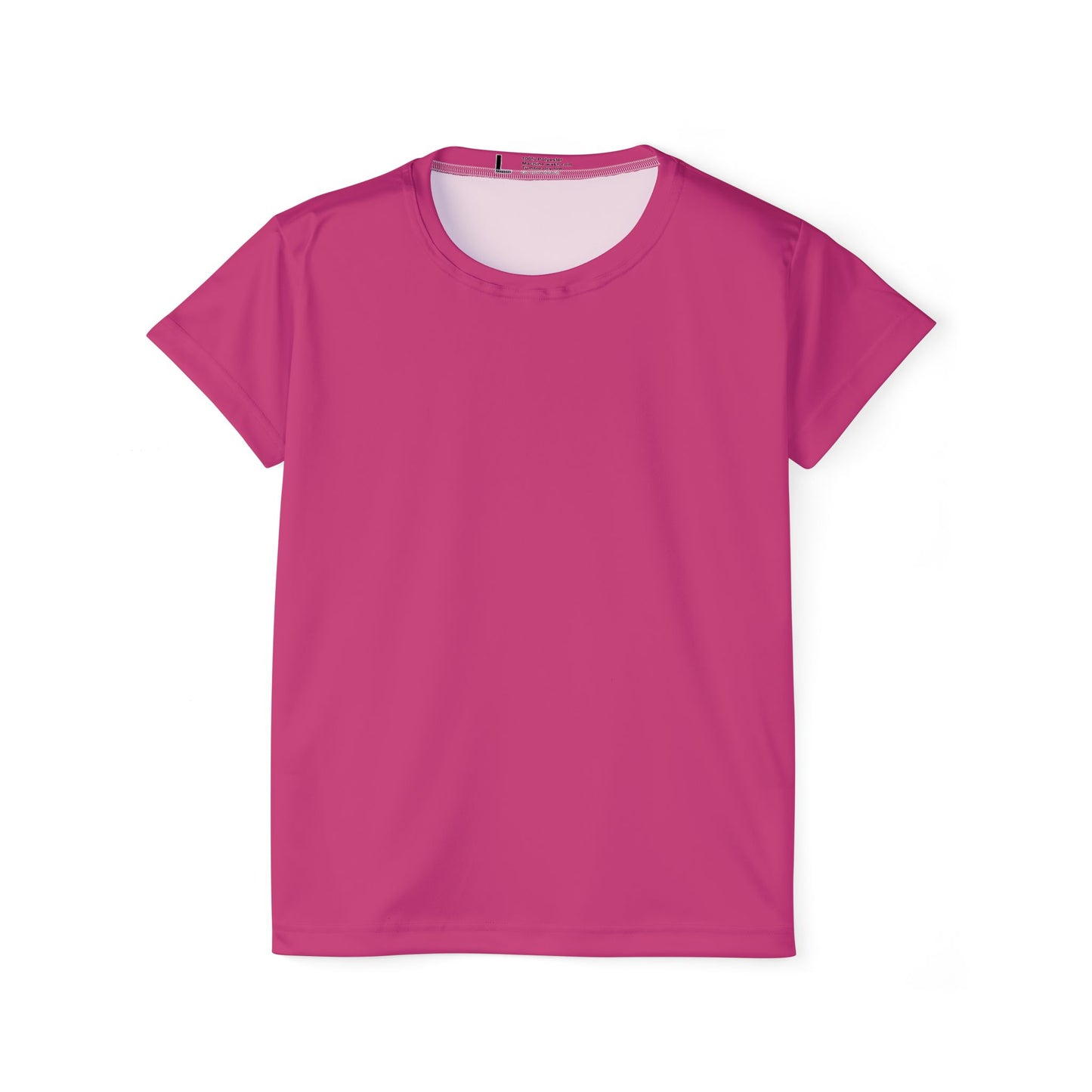 Rose Punch Women's Sports Jersey Short Sleeves 100% Poly Solid Rose Hot Pink Color Print Athletic Tee
