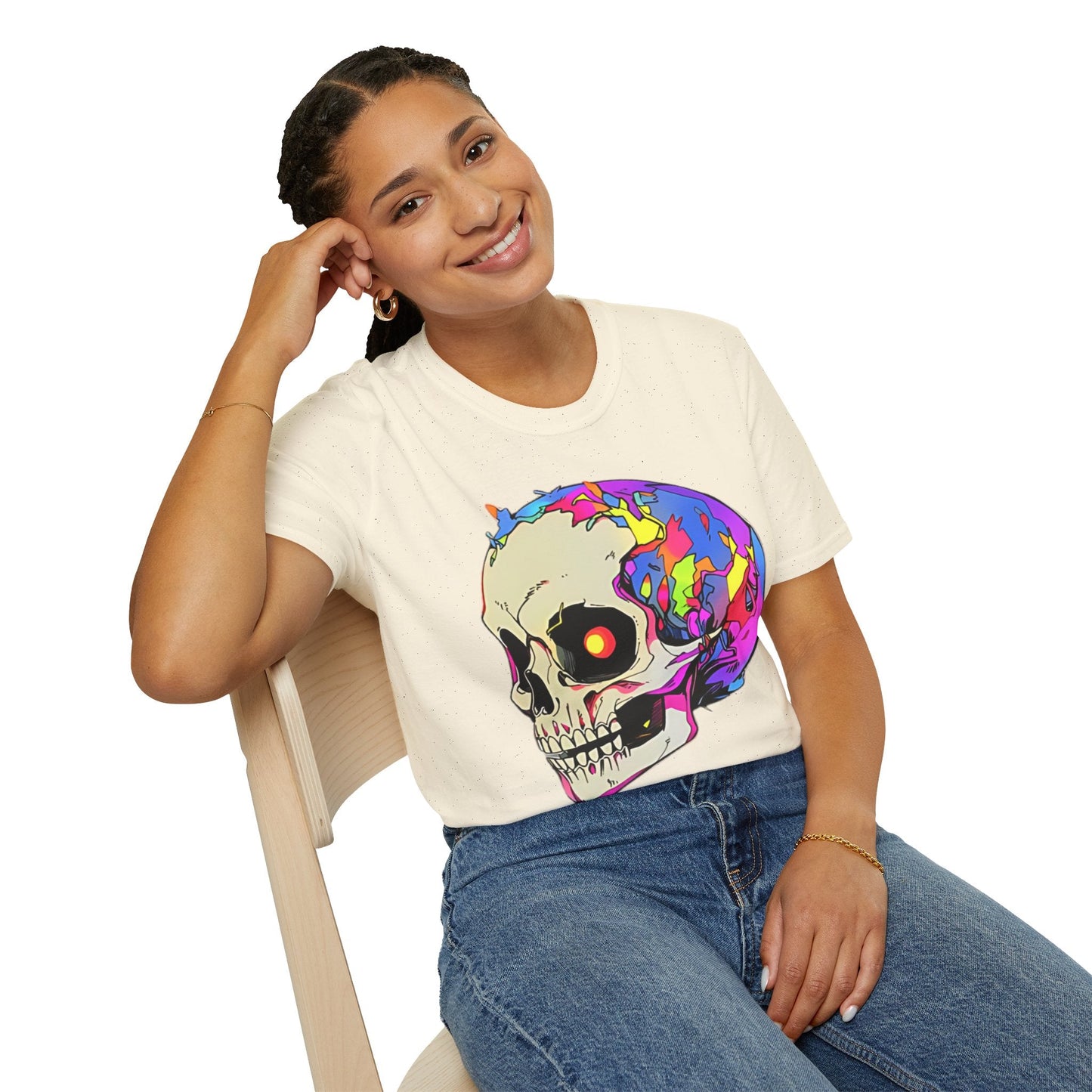 Skull Tee Shirt Unisex Skeleton Shirt Gildan Softstyle 64000 Short Sleeve Graphic Design