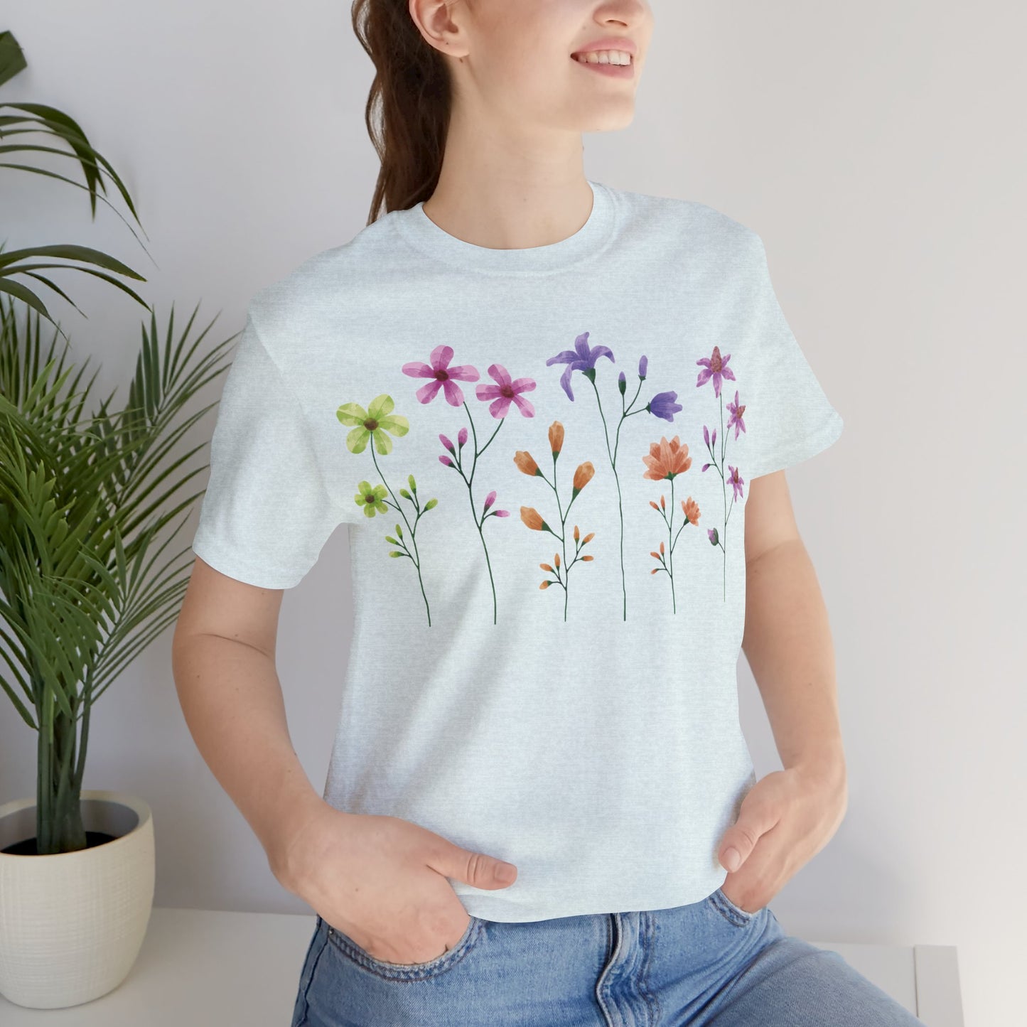 Tee-shirt en coton à imprimés floraux