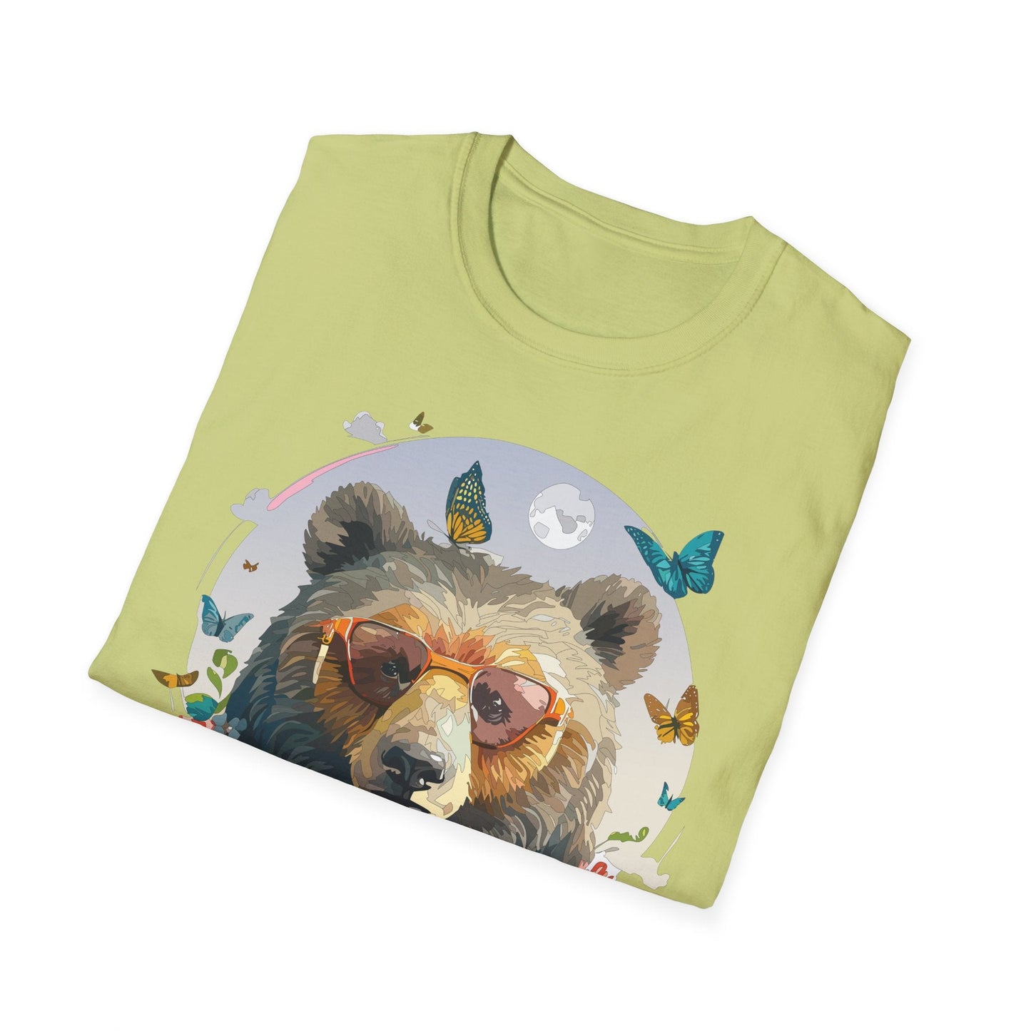 Bear T Shirt Unisex Softstyle Tee 100 Percent Ring Spun Cotton Gildan 64000 Comfortable Wear