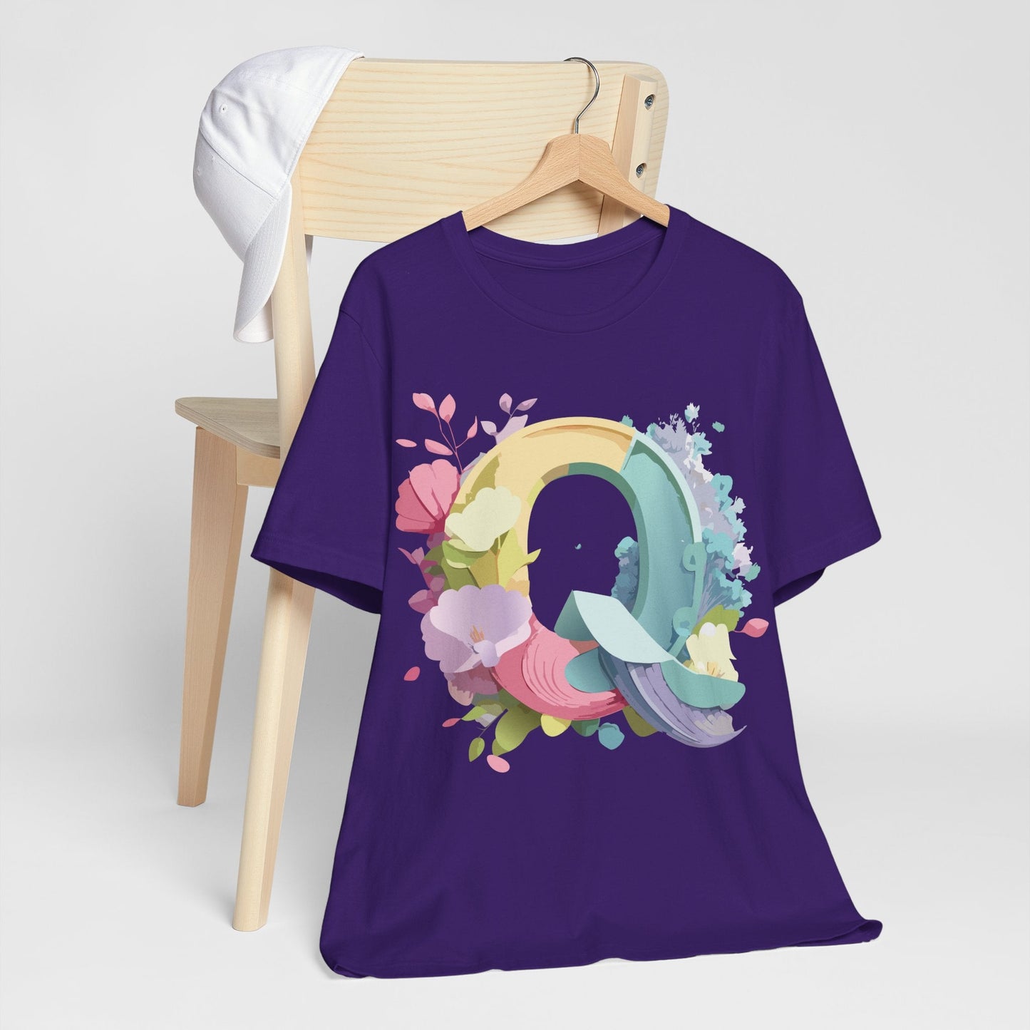 Letter Q Graphic Tee Unisex Short Sleeve Vintage Inspired Art Adelpha Tee Premium Cotton Comfort