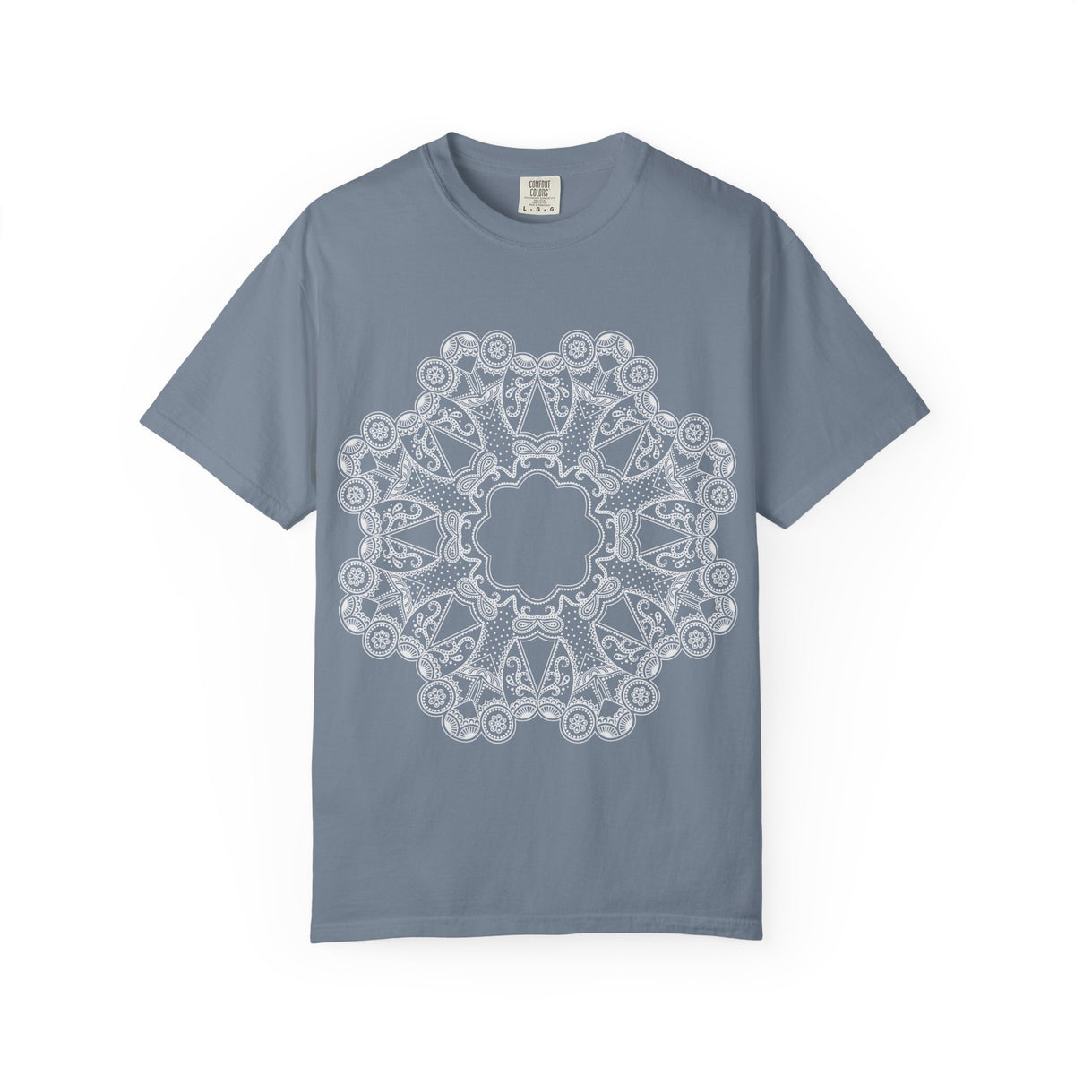 Unisex Garment Dyed Cotton T-Shirt with Mandala Graphic Design