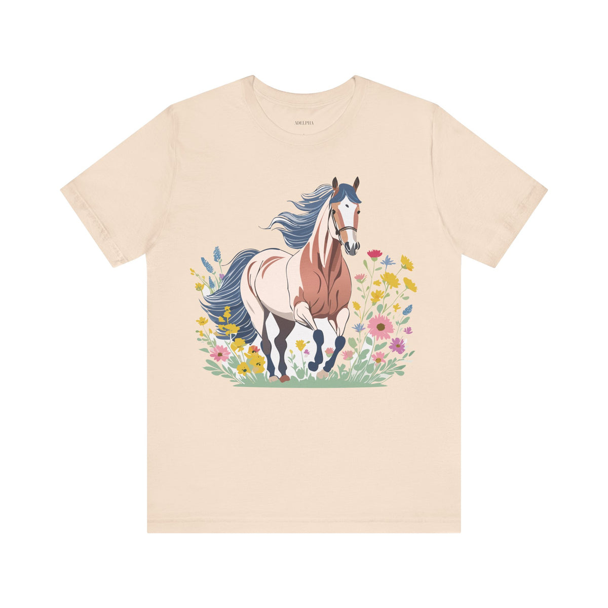 Horse Graphic Unisex Cotton Bella+Canvas Tee with Art Animal Design e30