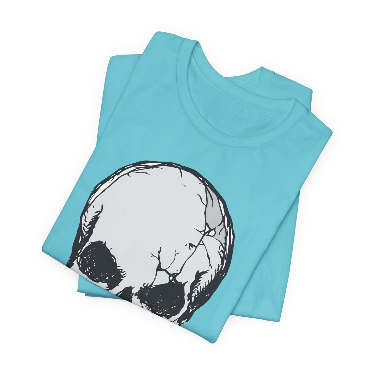 Grey Skull Graphic Design Tee, Skull Shirt, Vintage Tees, Art Design T-Shirt, Vintage Graphic Tee, Art Shirts with Skulls