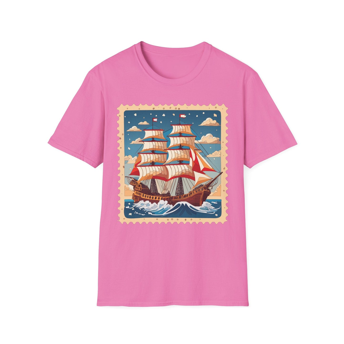 Ship T Shirt Unisex Frigate Vessel Tee Gildan Softstyle 64000 100 Percent Ring Spun Cotton