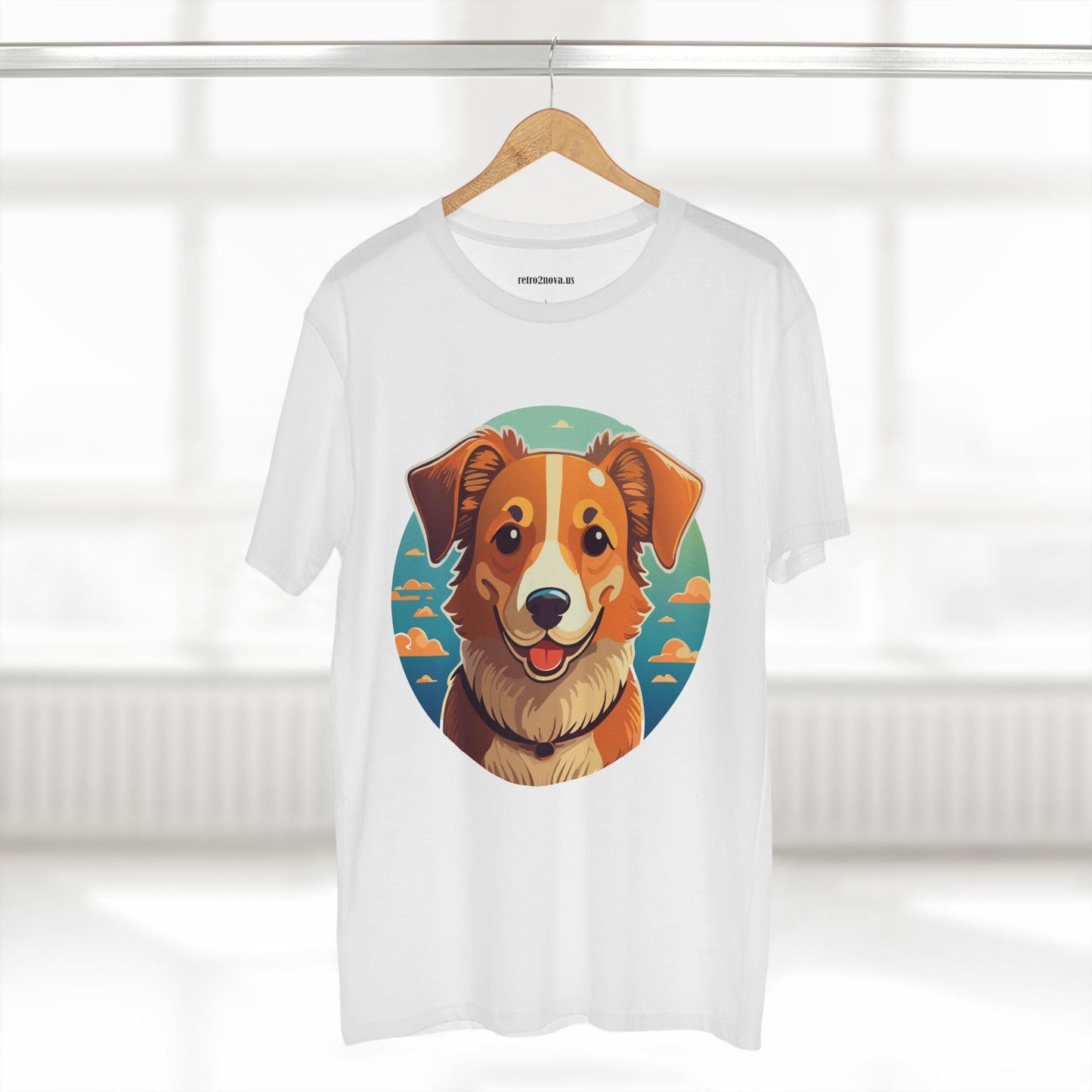 Unisex Animals Dog Shirt With Original Art Design Premium Cotton Tee By Retro2Nova Art Collection Soft Breathable Comfort