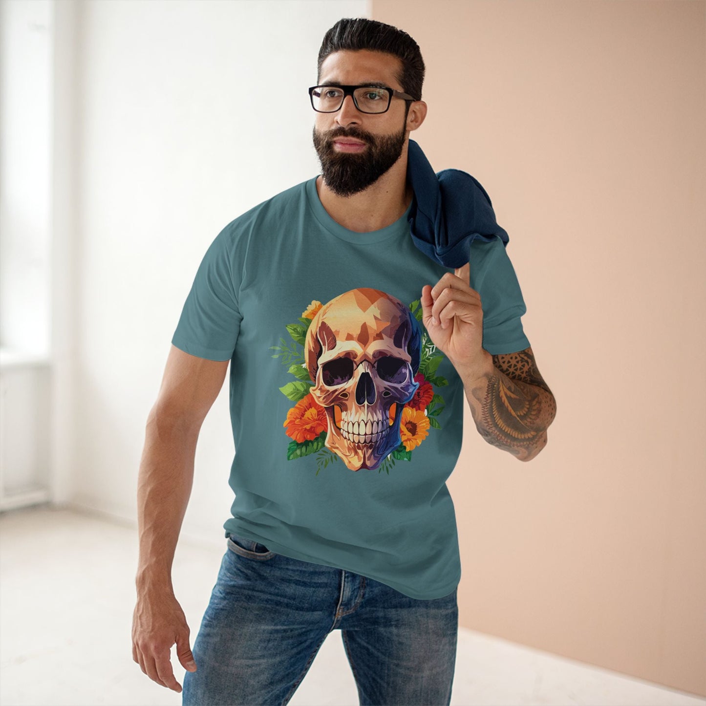 Skull Shirt Unisex Skeleton Tee Premium Cotton With Original Art Design From Retro2Nova Collection