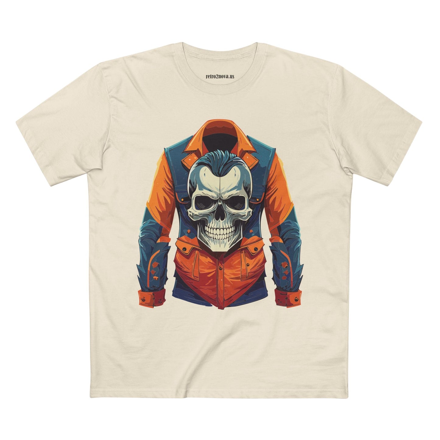 Skull Shirt Unisex Skeleton Tee Premium Cotton Art Design Retro2Nova Exclusive Art Collection