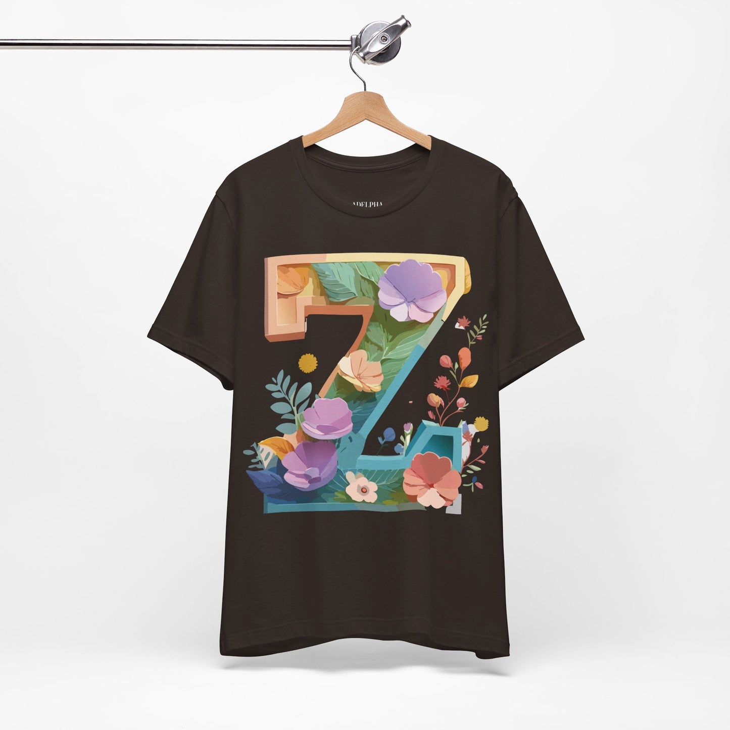 Letter Z Unisex Graphic Tee Vintage Inspired Artwork Jersey Short Sleeve